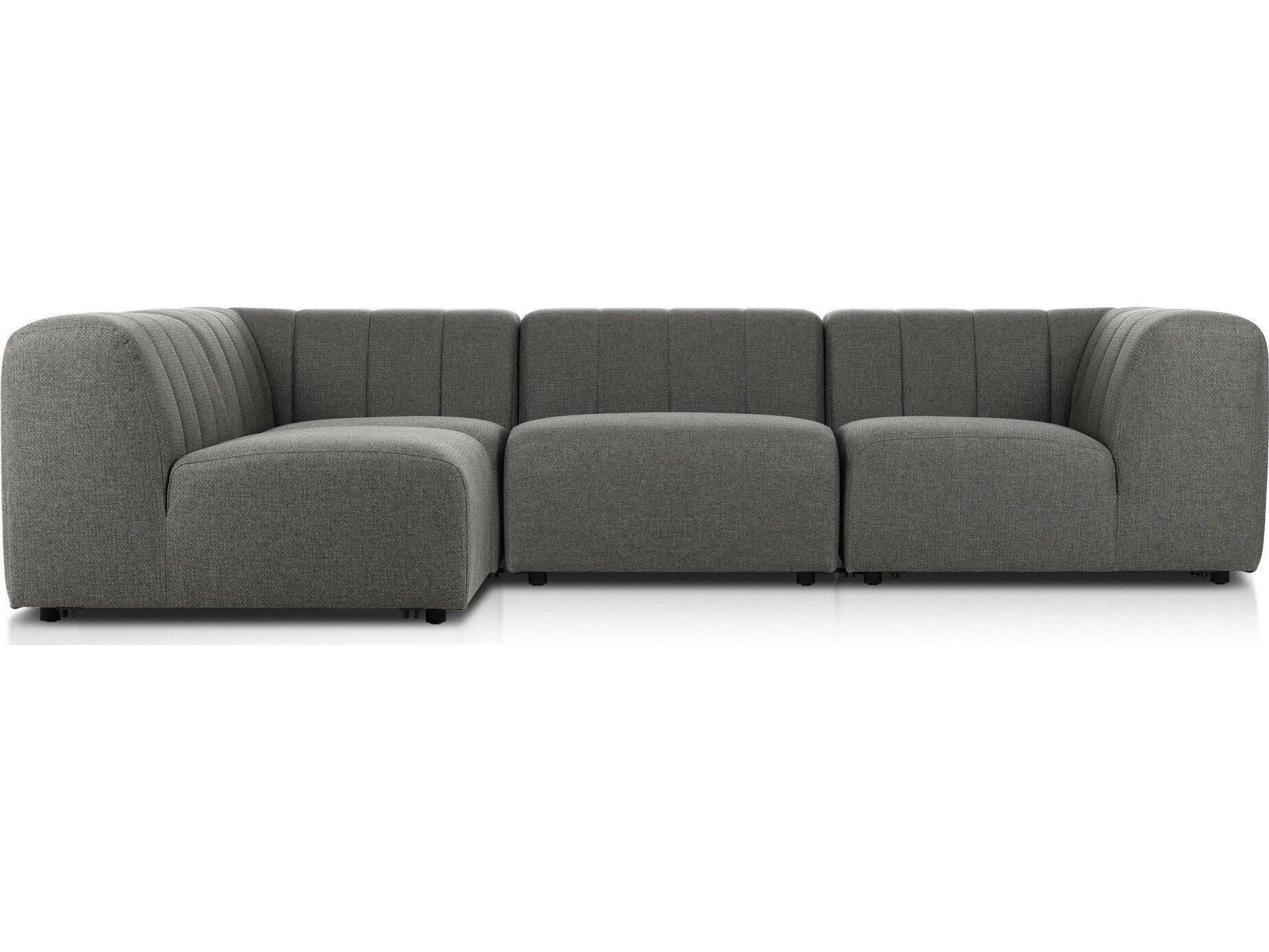 Four Hands Outdoor Solano Hayes Charcoal 4-Piece Sectional Sofa