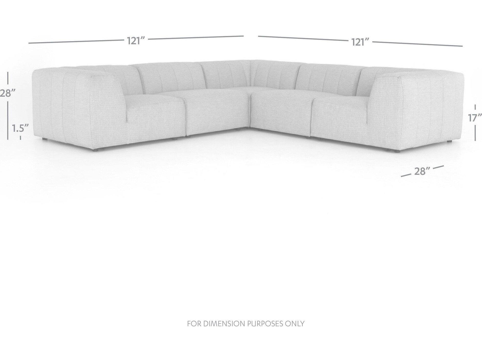 Four Hands Outdoor Solano Hayes Charcoal 5-Piece Sectional Sofa