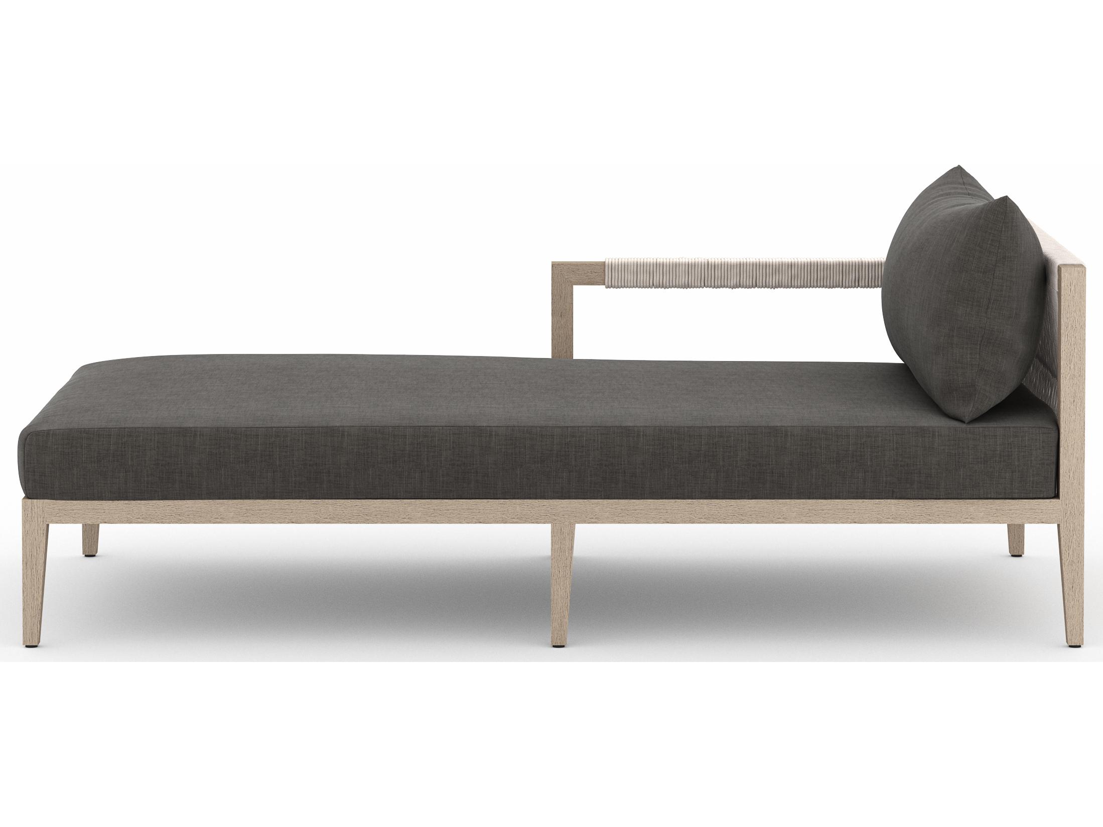 Luxecor Globetrotter Outdoor Charcoal / Natural Grey Rope Left Arm Facing Chaise Lounge