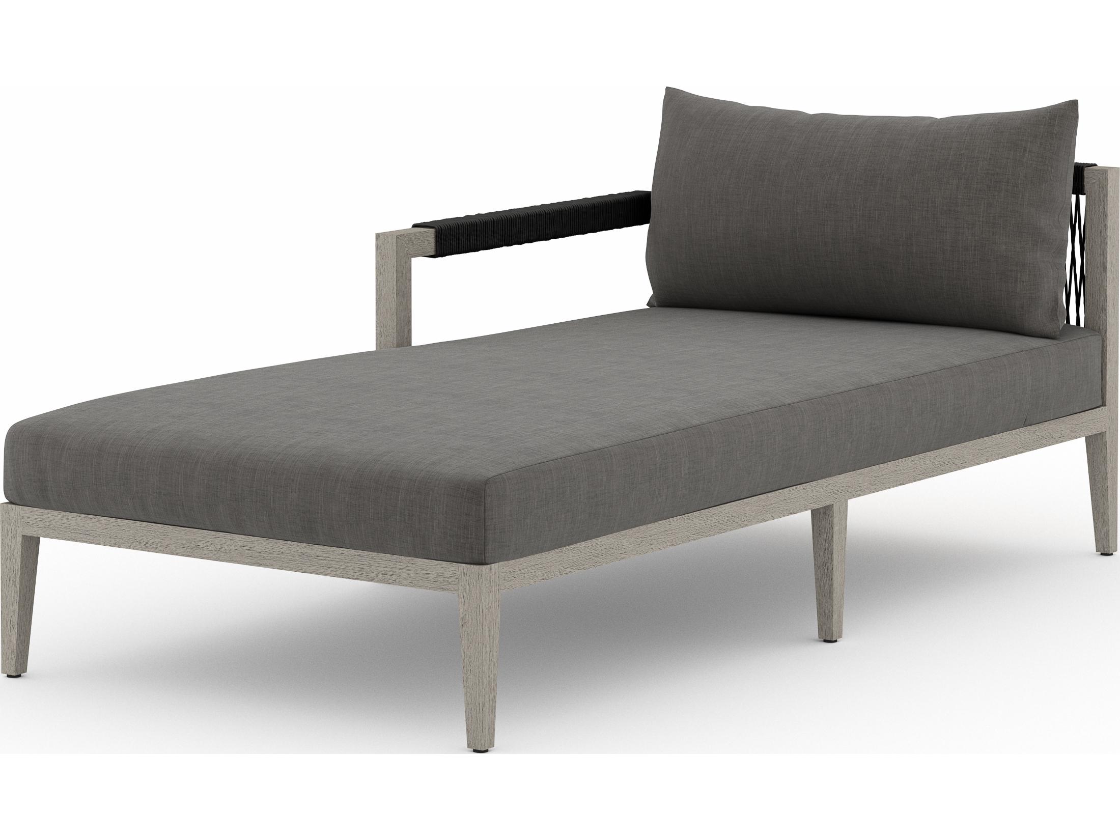 Luxecor Globetrotter Outdoor Charcoal / Weathered Grey Dark Rope Left Arm Facing Chaise Lounge