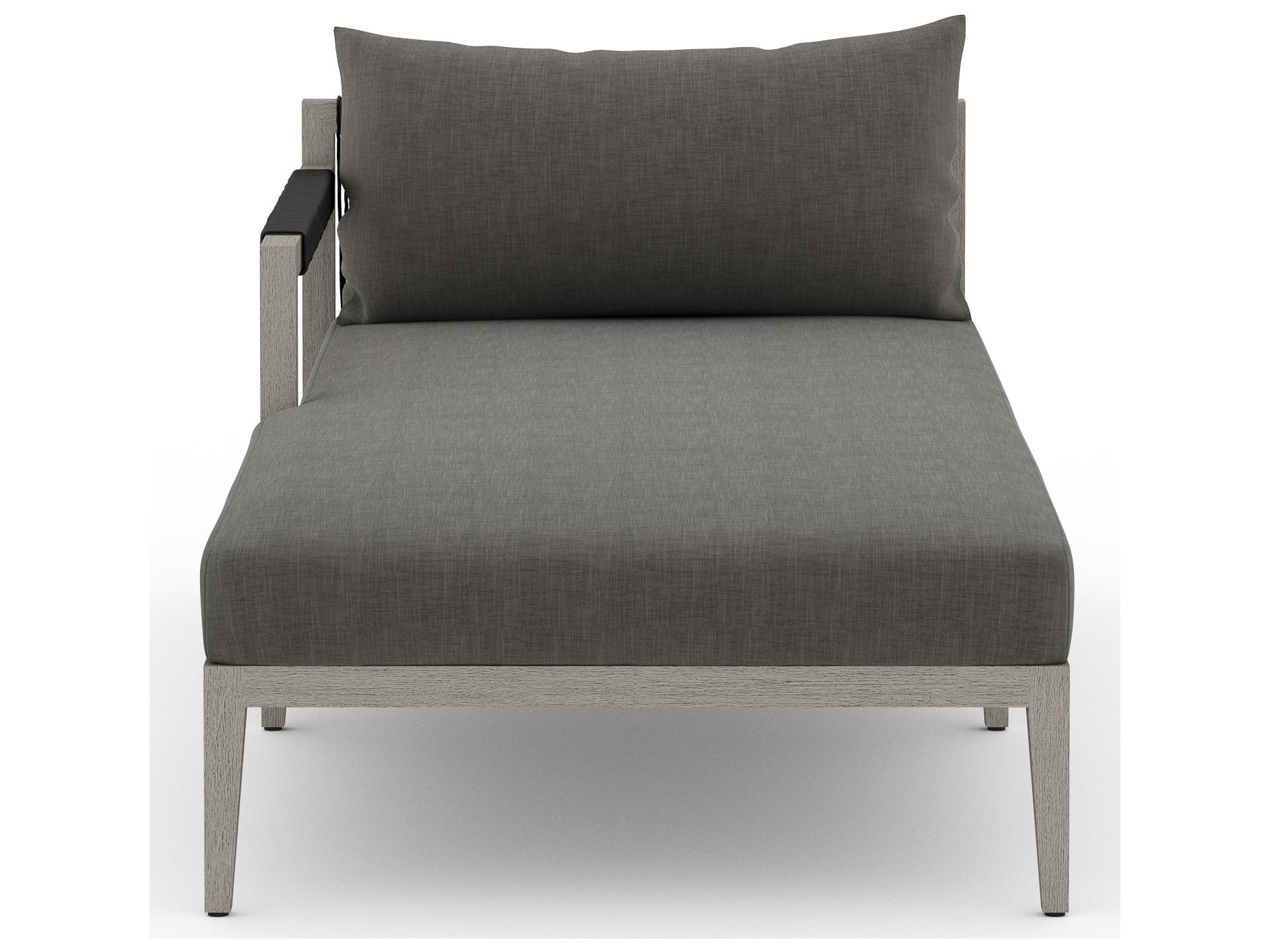 Luxecor Globetrotter Outdoor Charcoal / Weathered Grey Dark Rope Left Arm Facing Chaise Lounge