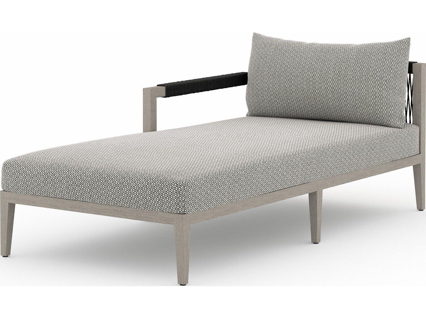 Four Hands Outdoor Solano Faye Ash / Weathered Grey / Dark Grey Rope Left Arm Facing Chaise Lounge