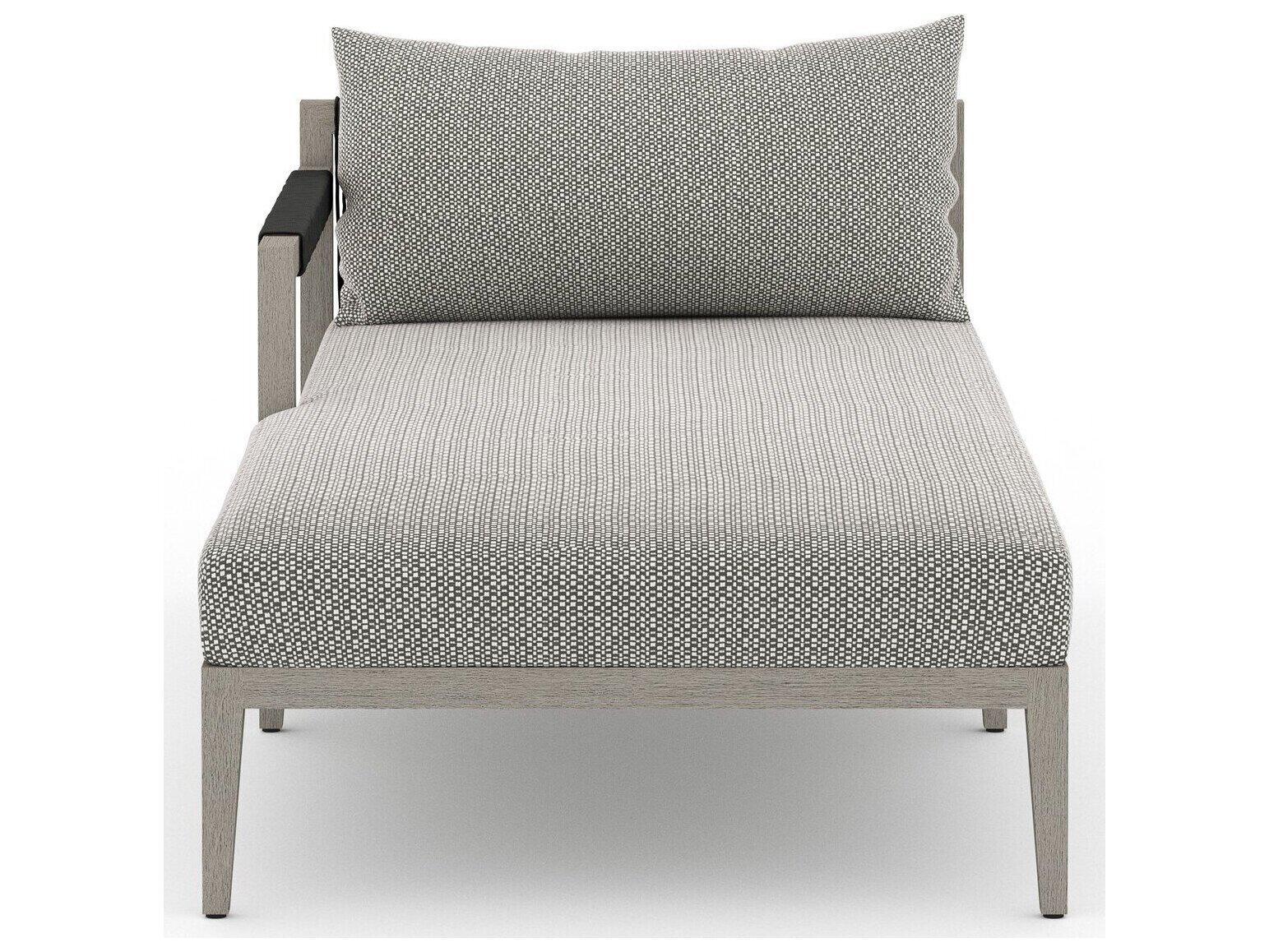 Four Hands Outdoor Solano Faye Ash / Weathered Grey / Dark Grey Rope Left Arm Facing Chaise Lounge