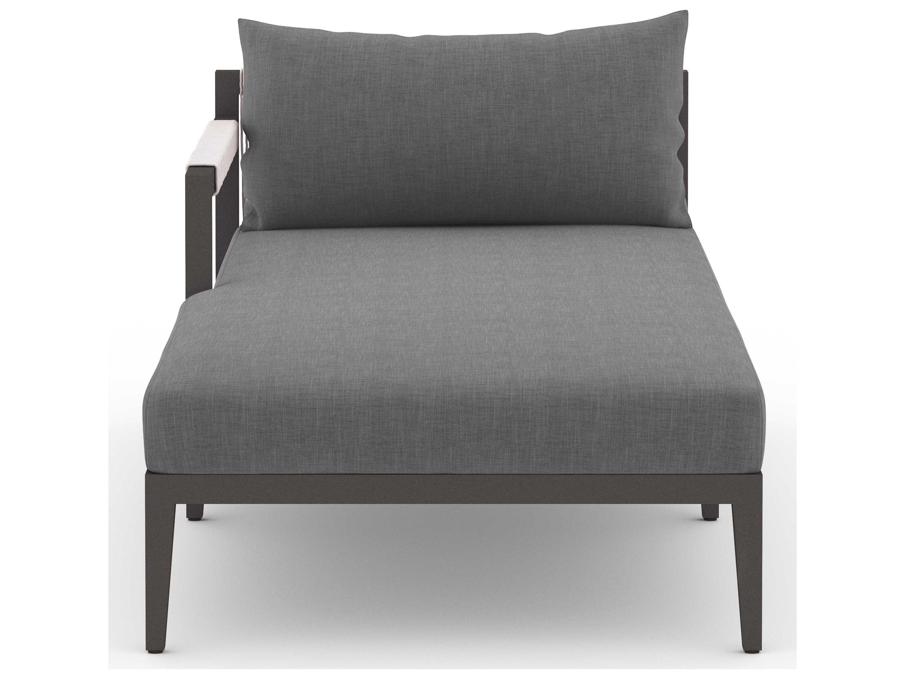 Luxecor Globetrotter Outdoor Charcoal / Bronze Ivory Rope Left Arm Facing Chaise Lounge