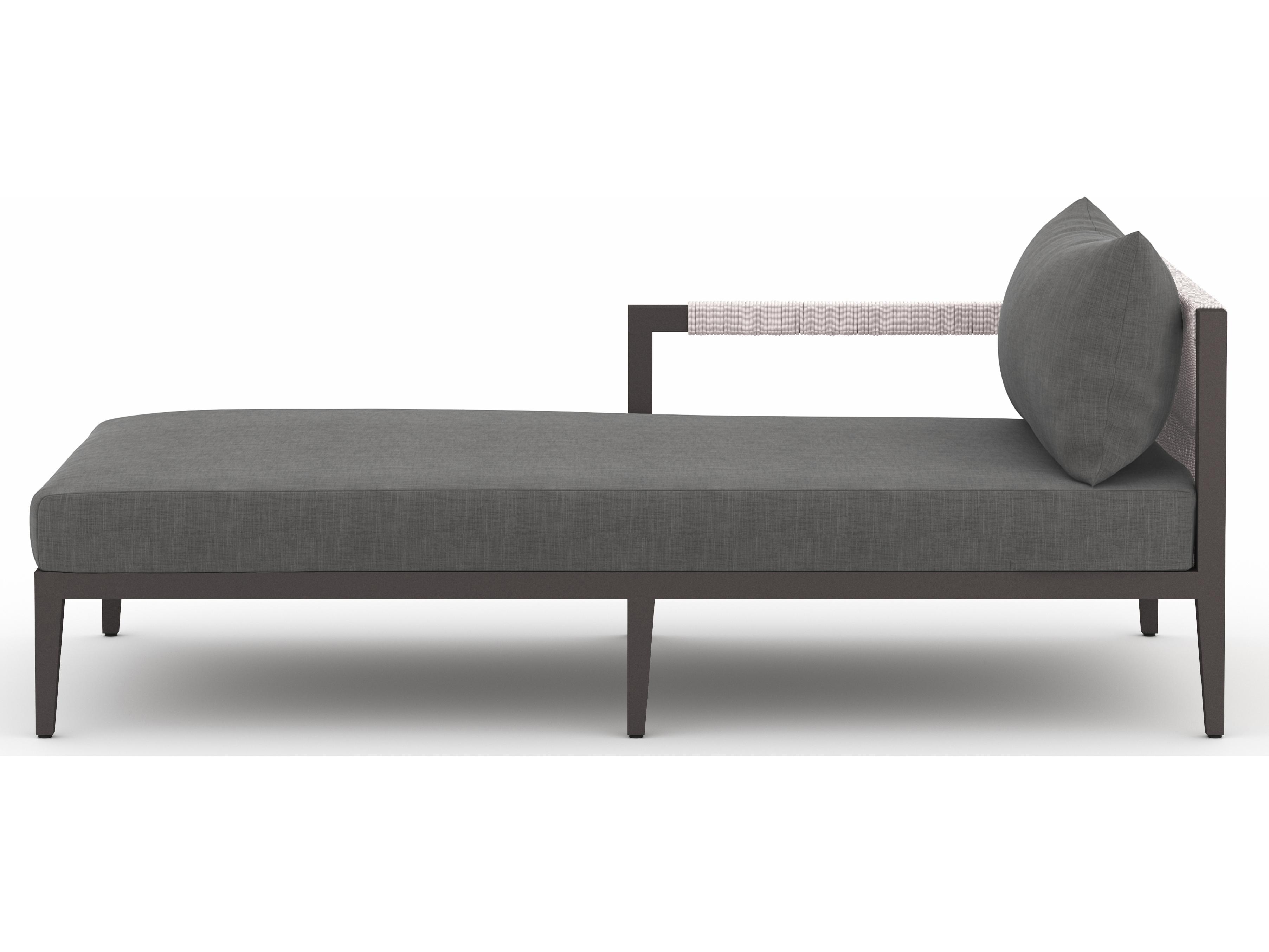 Luxecor Globetrotter Outdoor Charcoal / Bronze Ivory Rope Left Arm Facing Chaise Lounge