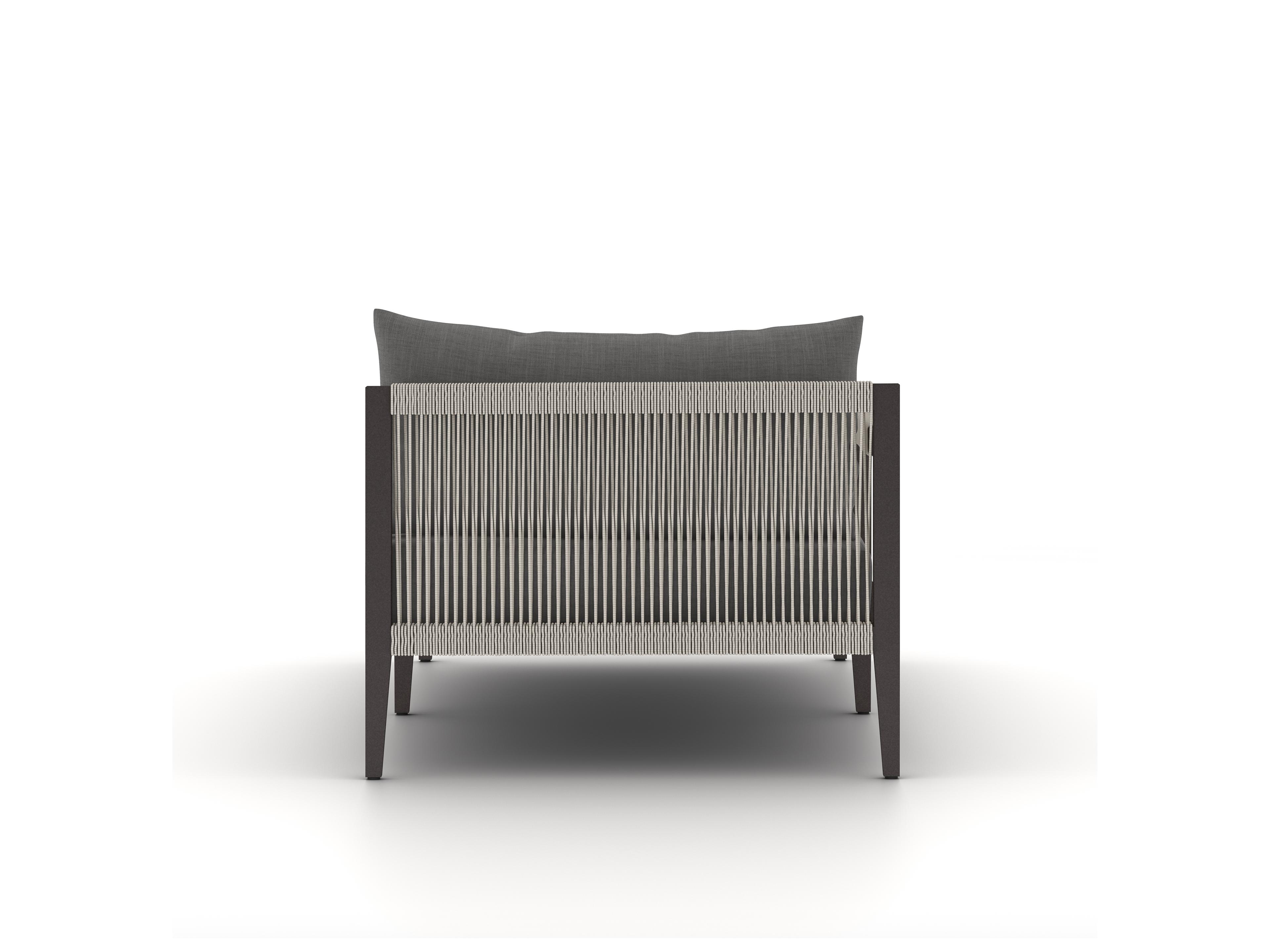 Luxecor Globetrotter Outdoor Charcoal / Bronze Ivory Rope Left Arm Facing Chaise Lounge