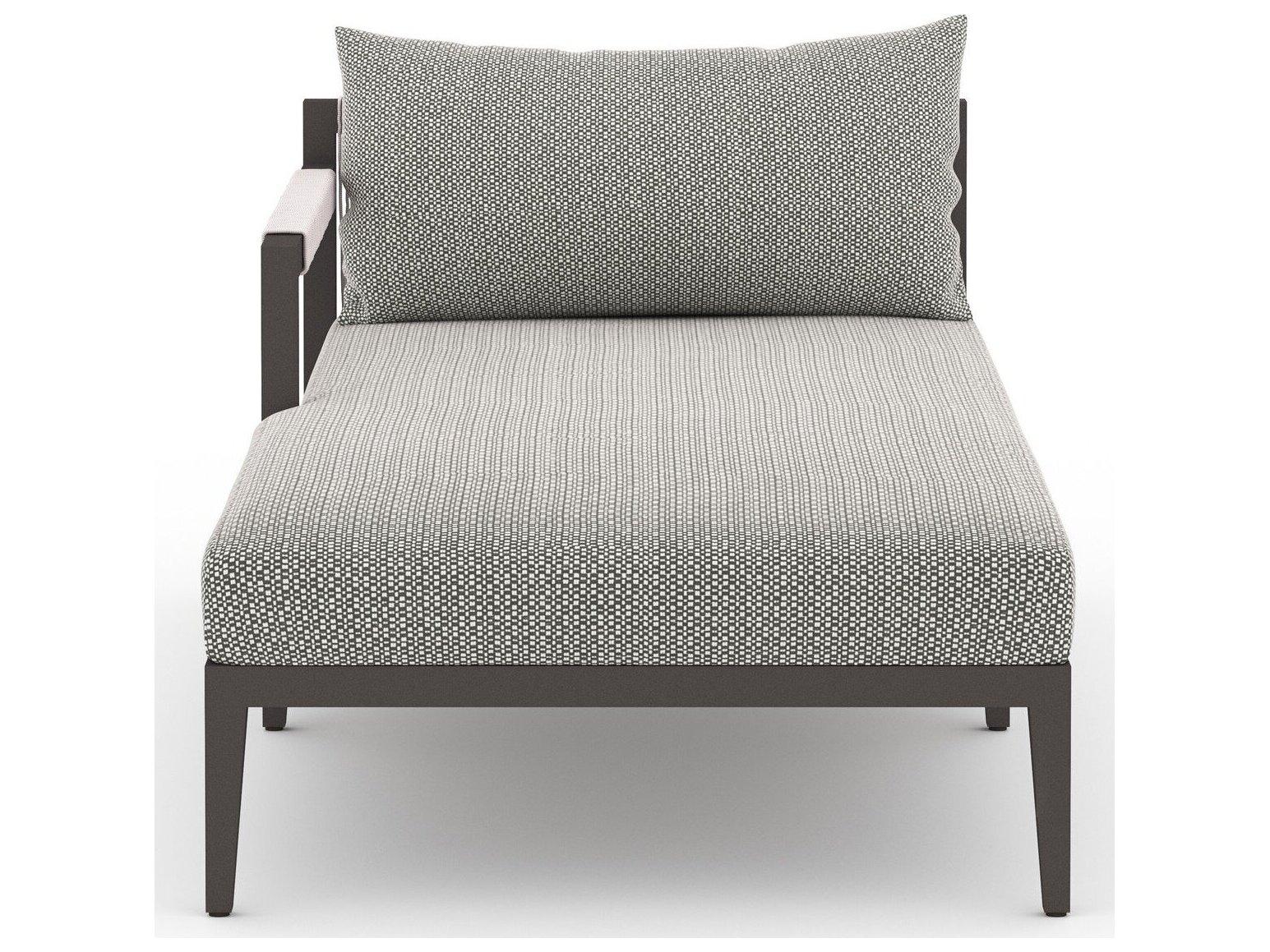 Four Hands Outdoor Solano Faye Ash / Bronze / Ivory Rope Left Arm Facing Chaise Lounge