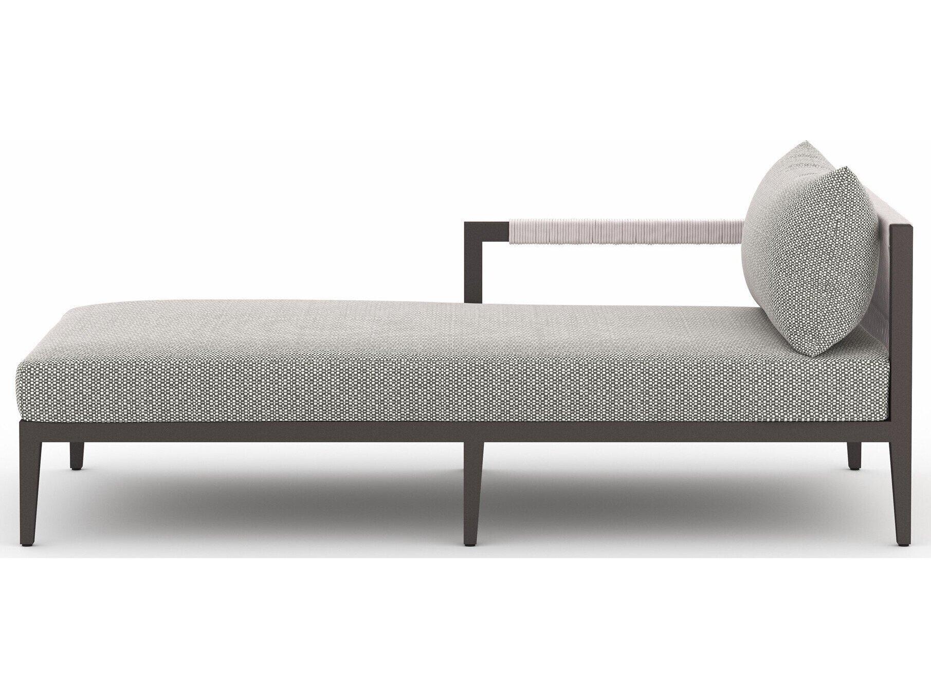 Four Hands Outdoor Solano Faye Ash / Bronze / Ivory Rope Left Arm Facing Chaise Lounge