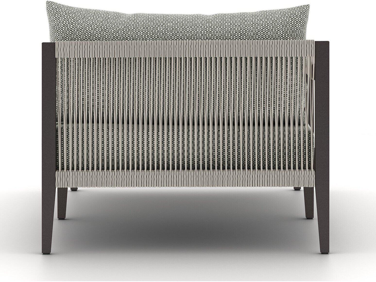 Four Hands Outdoor Solano Faye Ash / Bronze / Ivory Rope Left Arm Facing Chaise Lounge