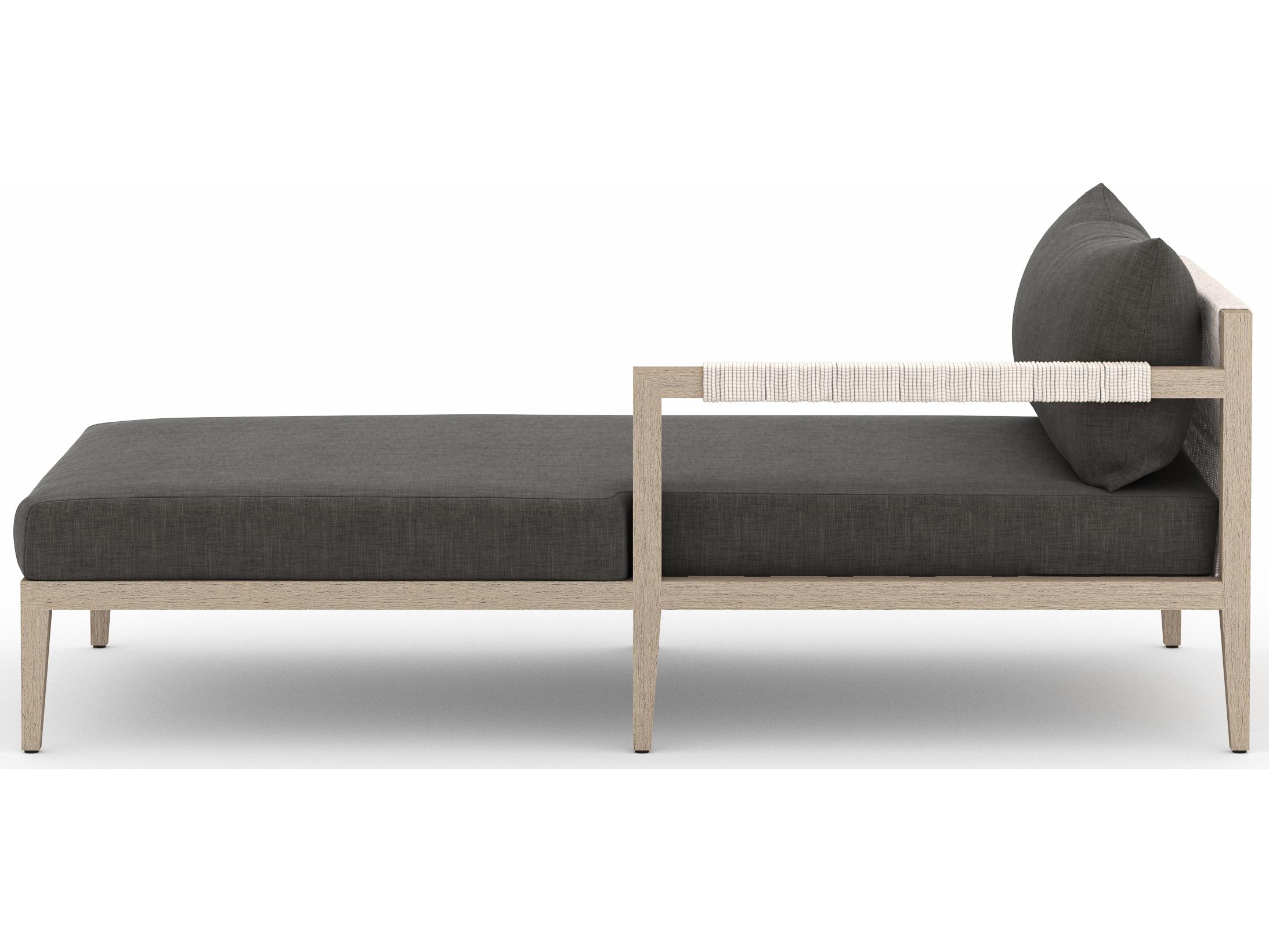 Luxecor Globetrotter Outdoor Charcoal / Natural Grey Rope Right Arm Facing Chaise Lounge