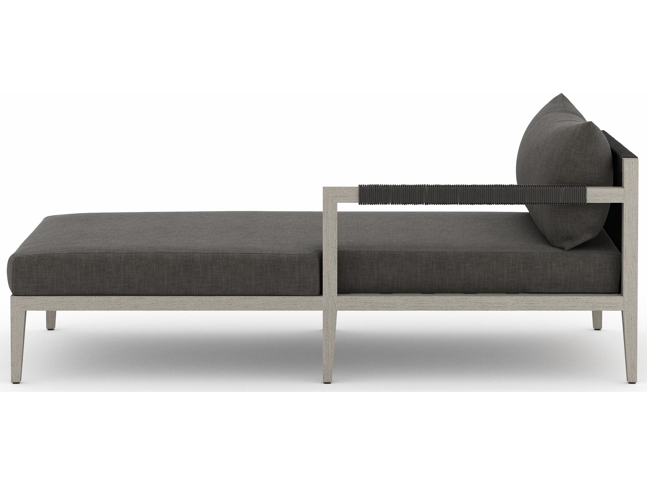 Luxecor Globetrotter Outdoor Charcoal / Weathered Grey Dark Rope Right Arm Facing Chaise Lounge