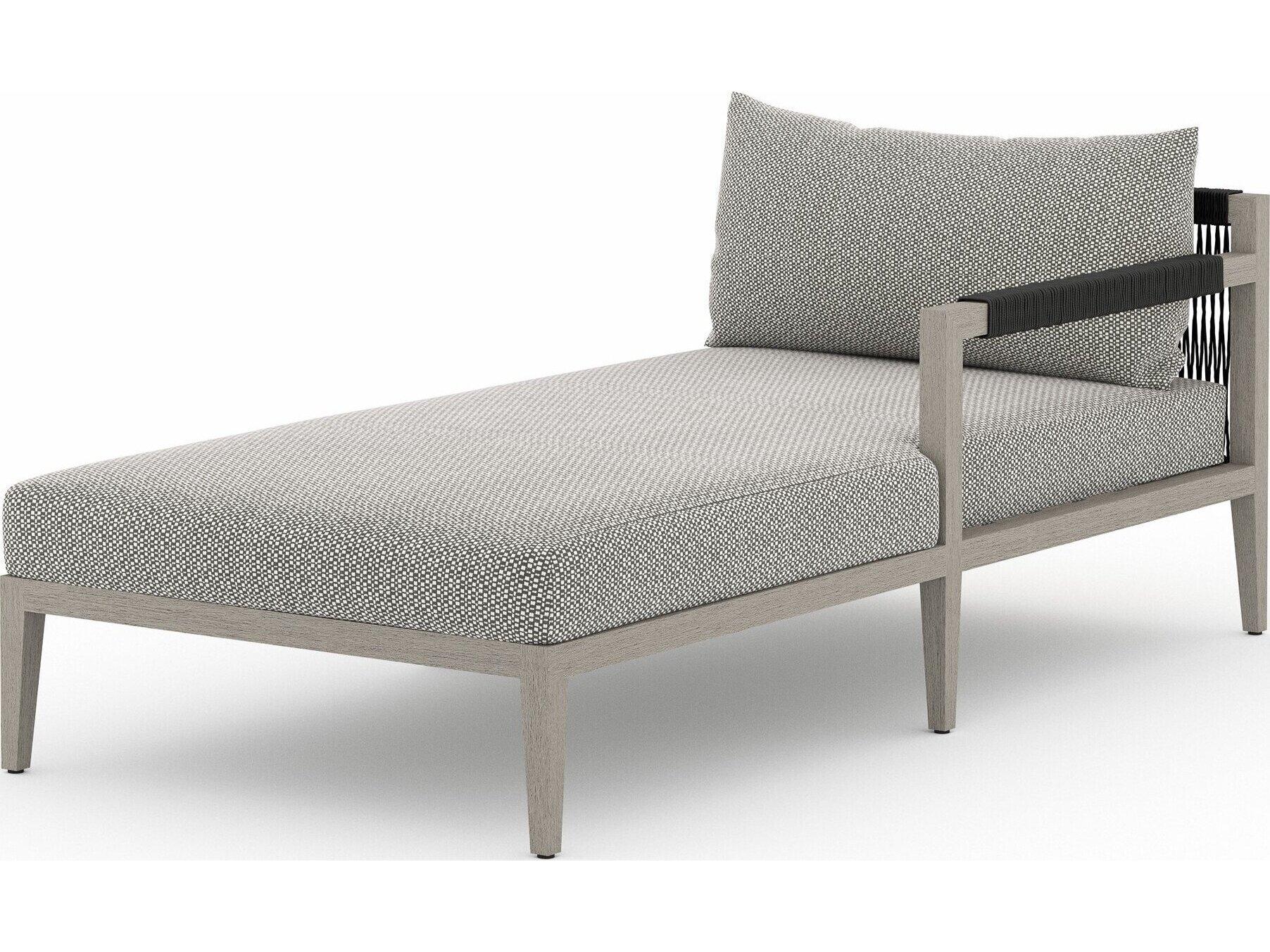 Four Hands Outdoor Solano Faye Ash / Weathered Grey / Dark Grey Rope Right Arm Facing Chaise Lounge