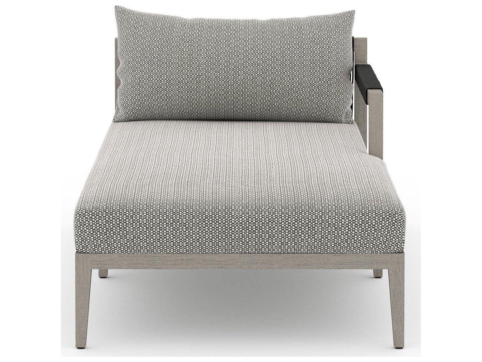 Four Hands Outdoor Solano Faye Ash / Weathered Grey / Dark Grey Rope Right Arm Facing Chaise Lounge