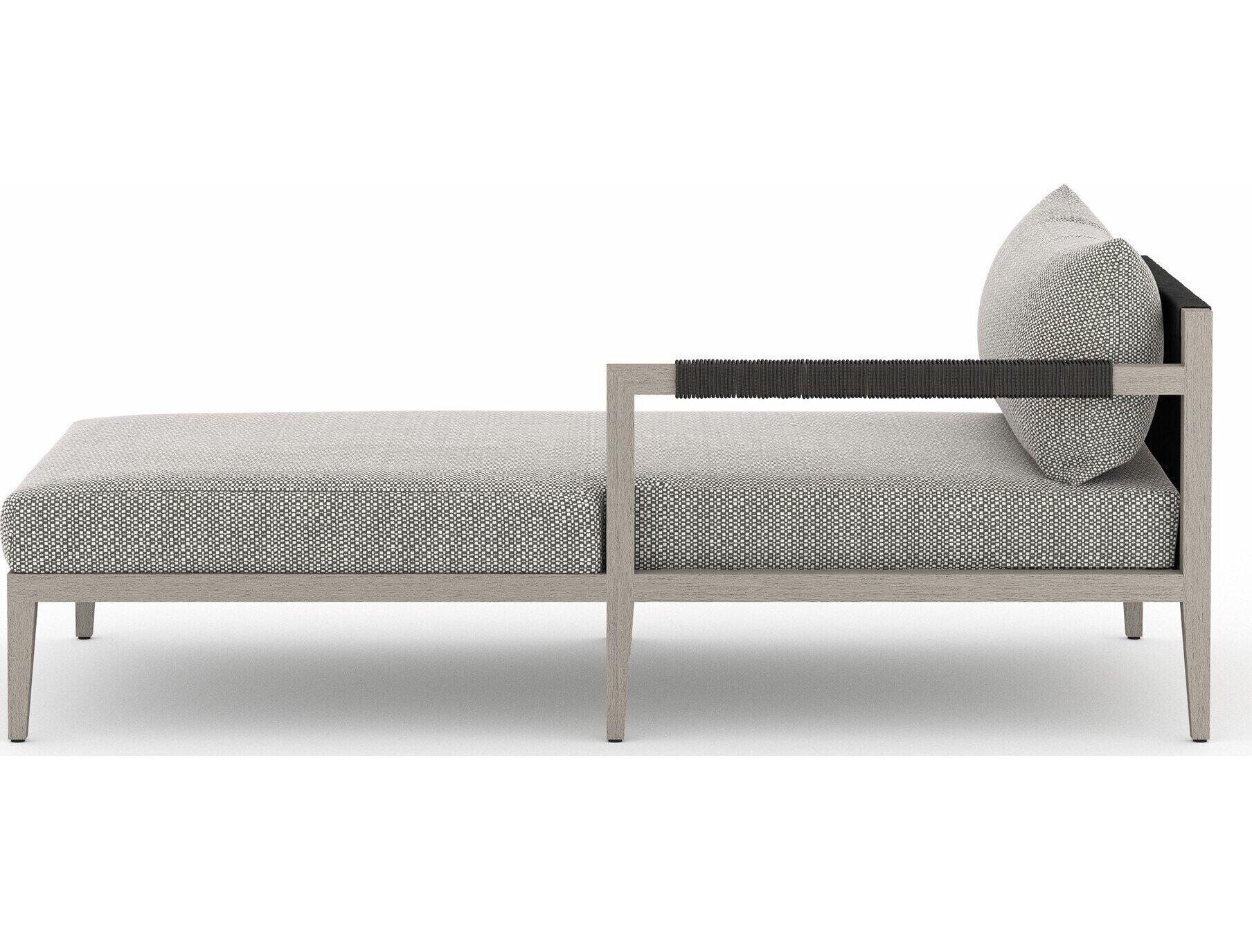 Four Hands Outdoor Solano Faye Ash / Weathered Grey / Dark Grey Rope Right Arm Facing Chaise Lounge