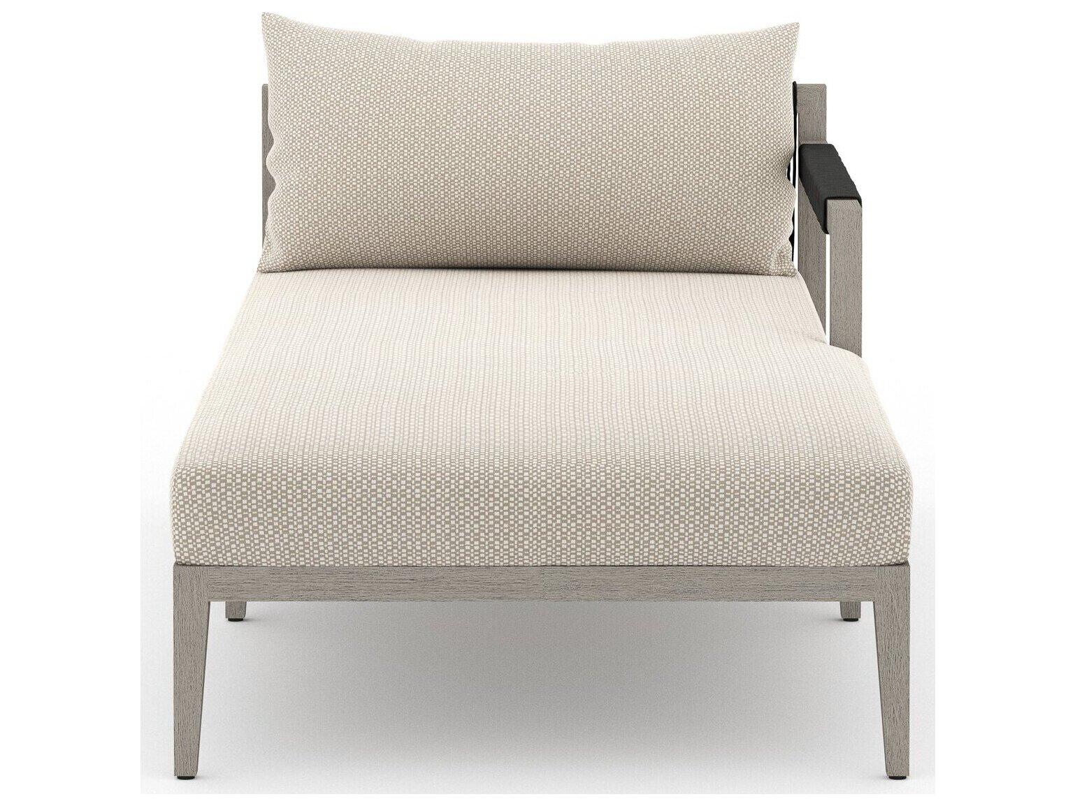 Four Hands Outdoor Solano Faye Sand / Weathered Grey / Dark Grey Rope Right Arm Facing Chaise Lounge