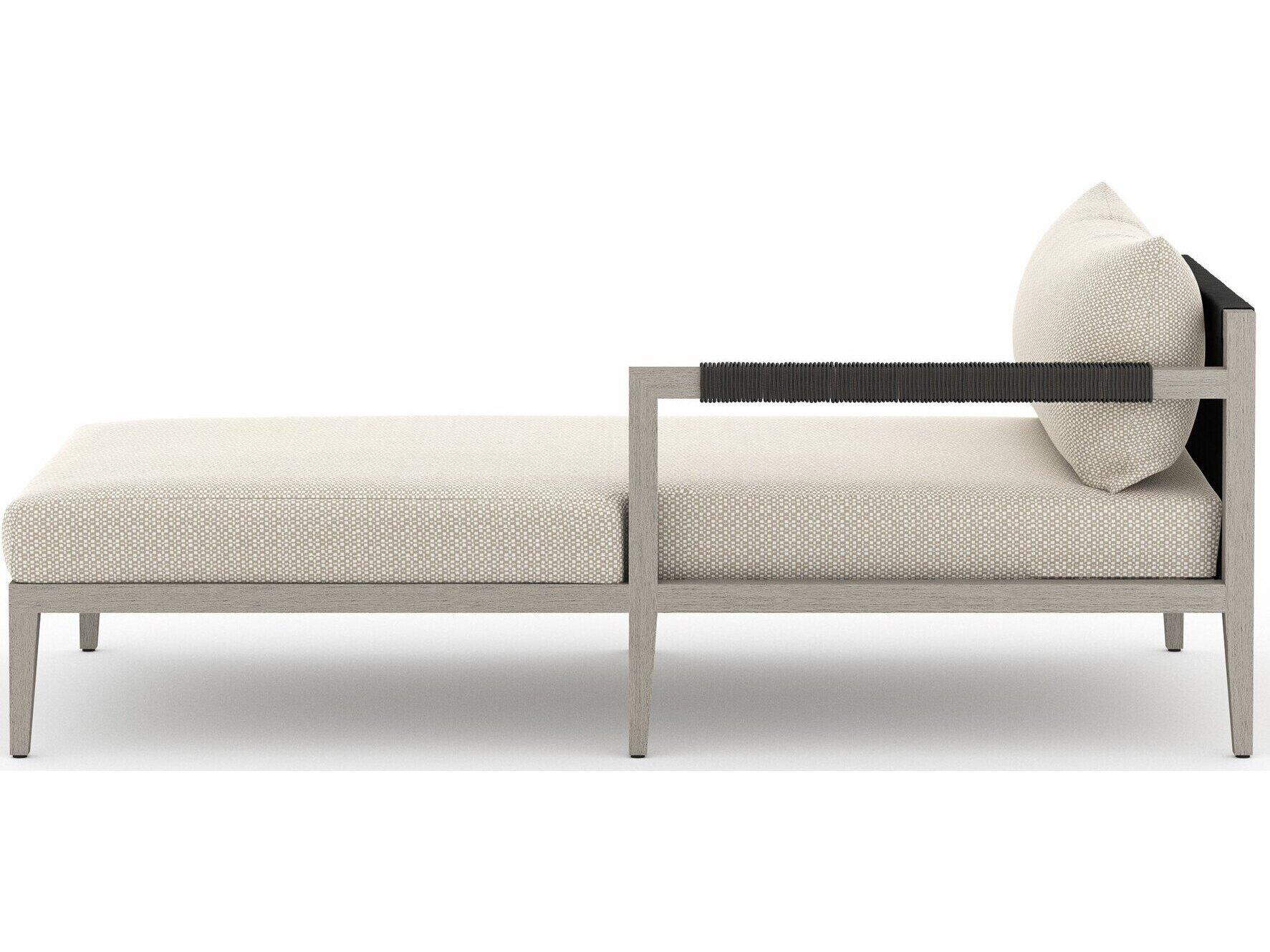 Four Hands Outdoor Solano Faye Sand / Weathered Grey / Dark Grey Rope Right Arm Facing Chaise Lounge