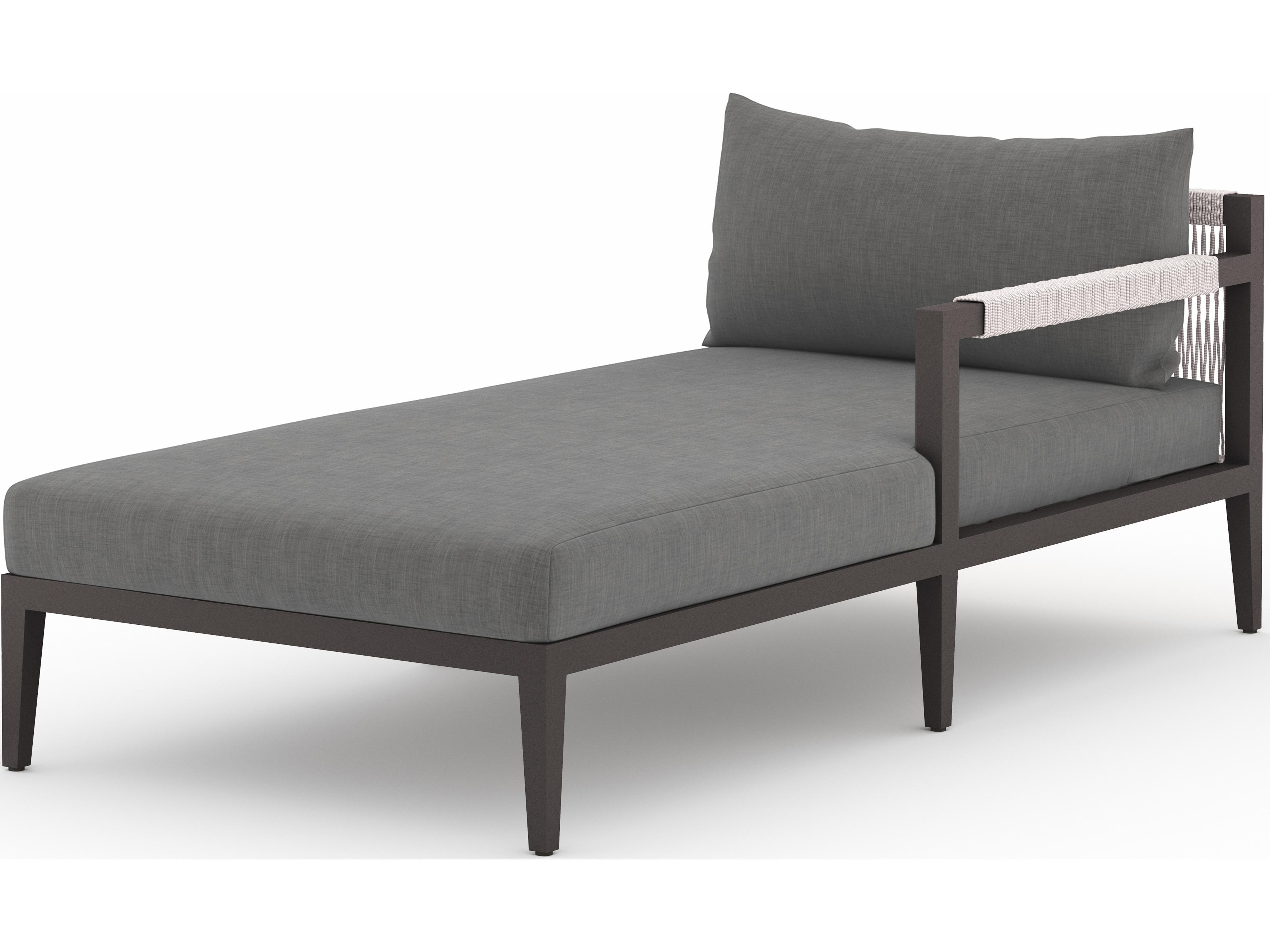 Luxecor Globetrotter Outdoor Charcoal / Bronze Ivory Rope Right Arm Facing Chaise Lounge