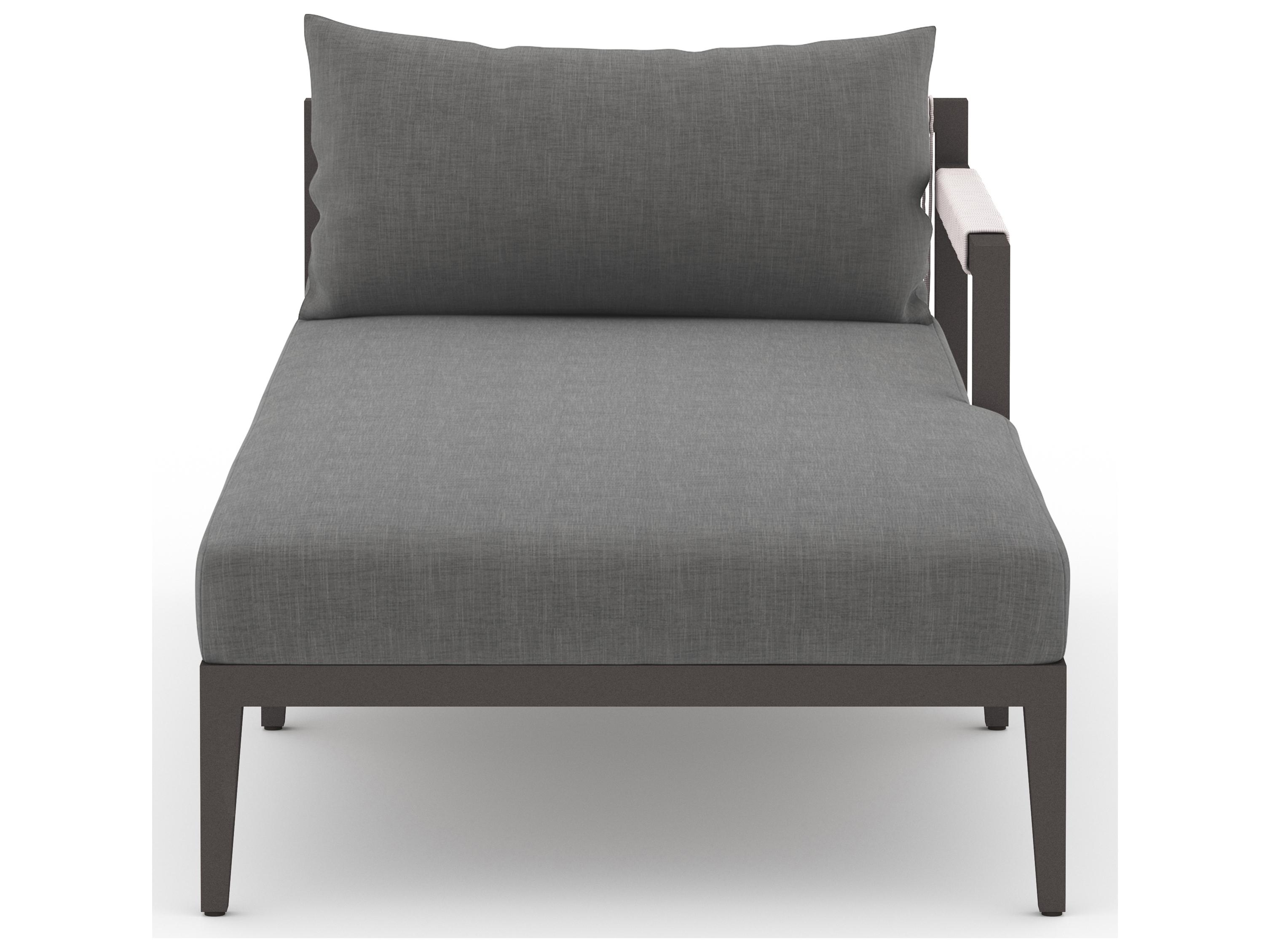 Luxecor Globetrotter Outdoor Charcoal / Bronze Ivory Rope Right Arm Facing Chaise Lounge