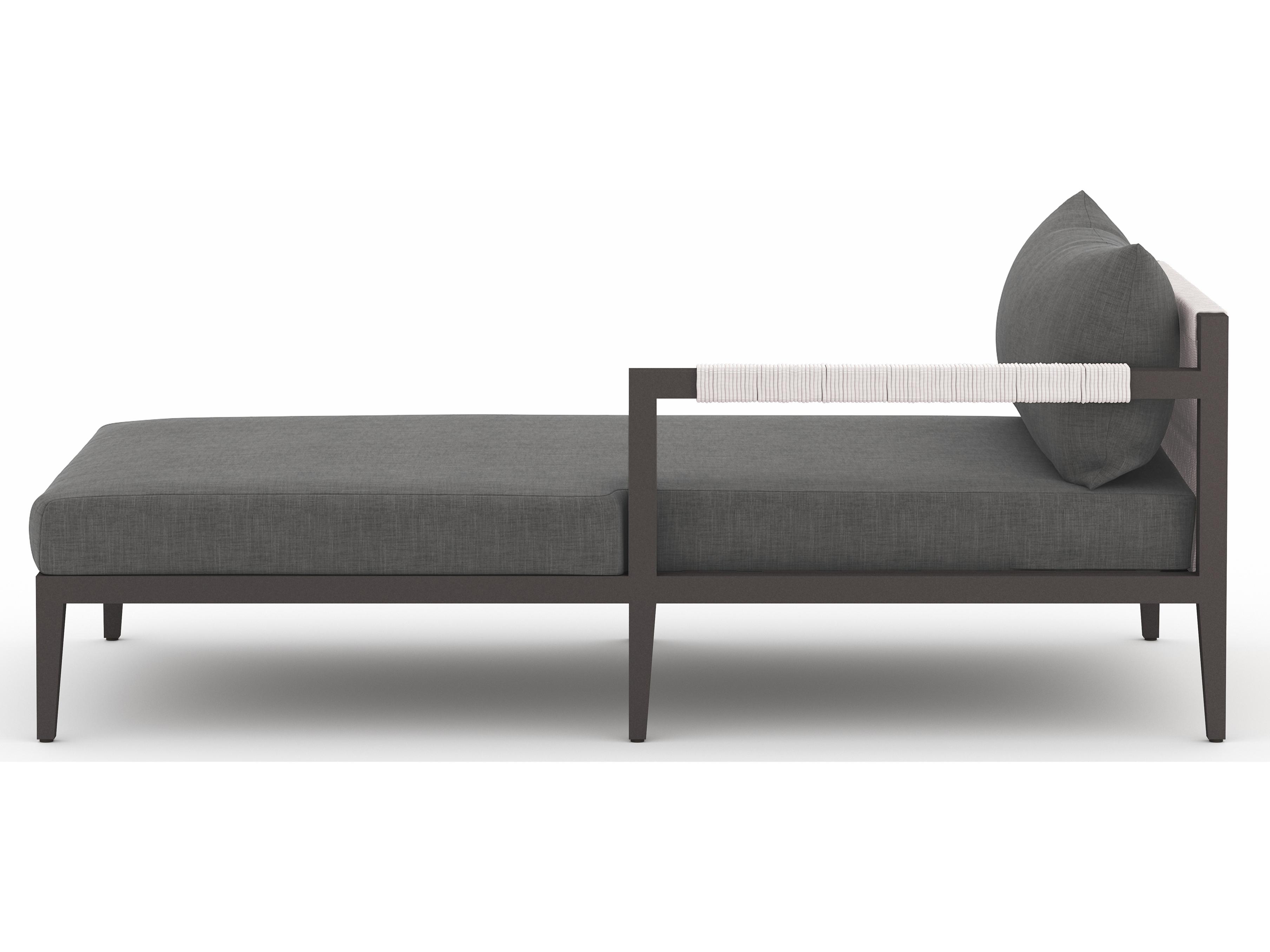 Luxecor Globetrotter Outdoor Charcoal / Bronze Ivory Rope Right Arm Facing Chaise Lounge