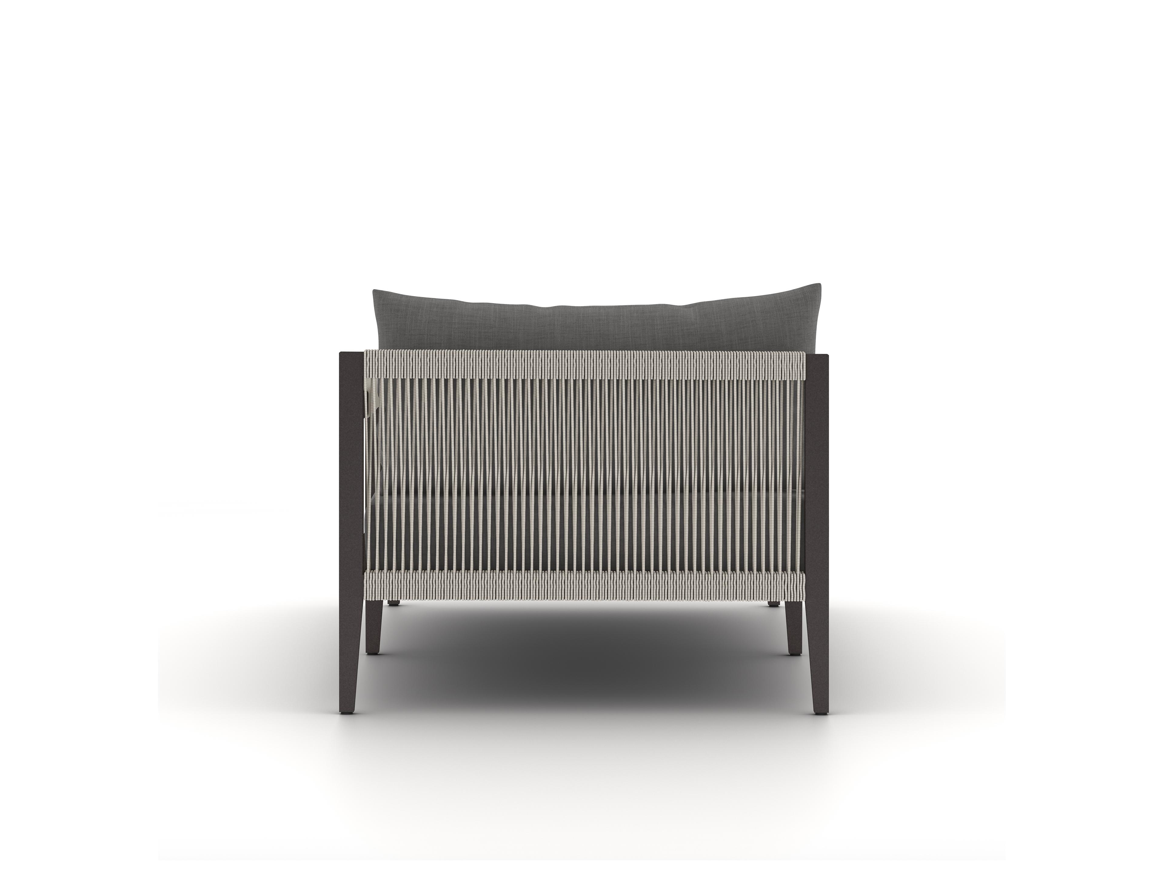 Luxecor Globetrotter Outdoor Charcoal / Bronze Ivory Rope Right Arm Facing Chaise Lounge