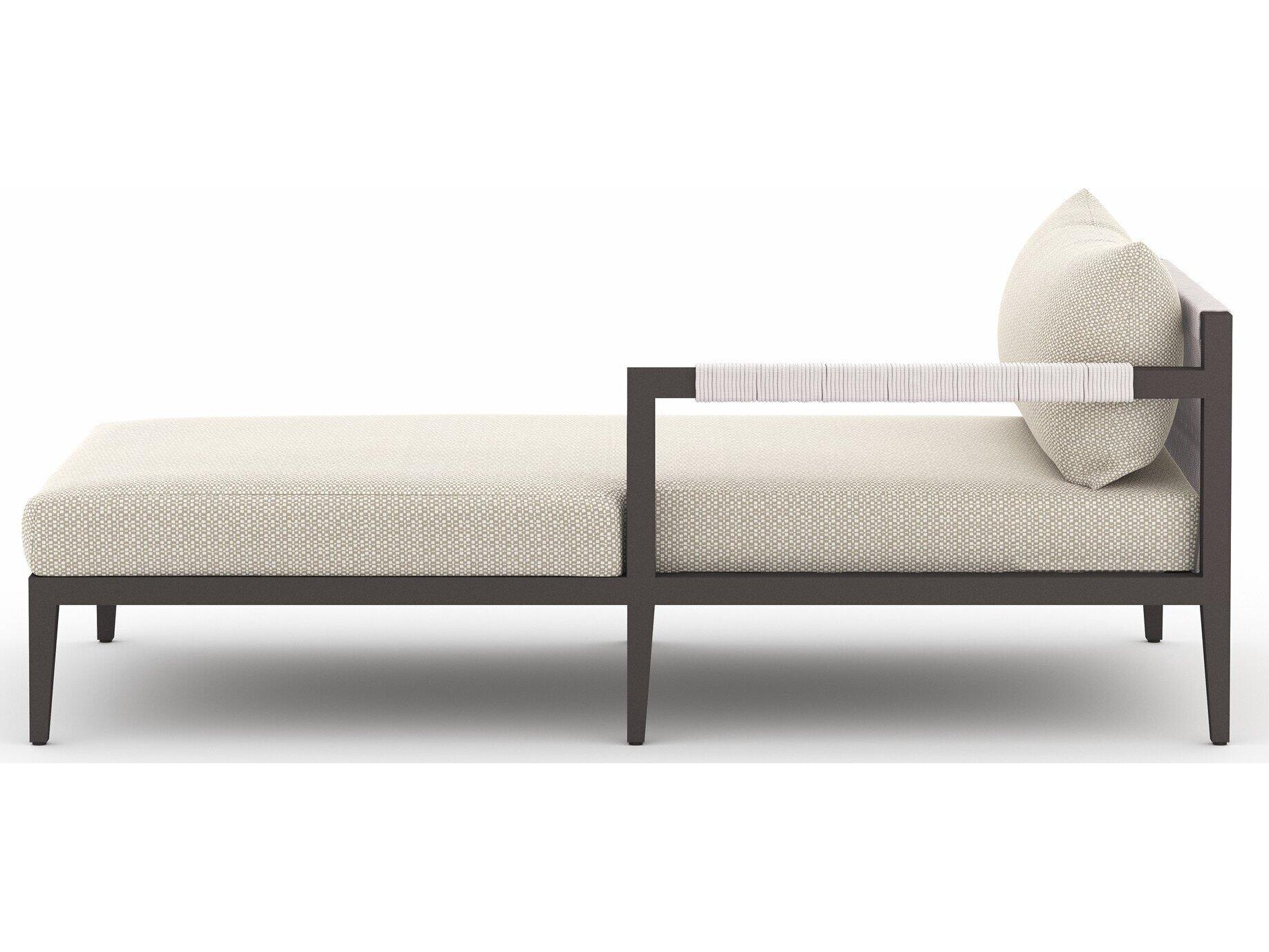 Four Hands Outdoor Solano Faye Sand / Bronze / Ivory Rope Right Arm Facing Chaise Lounge