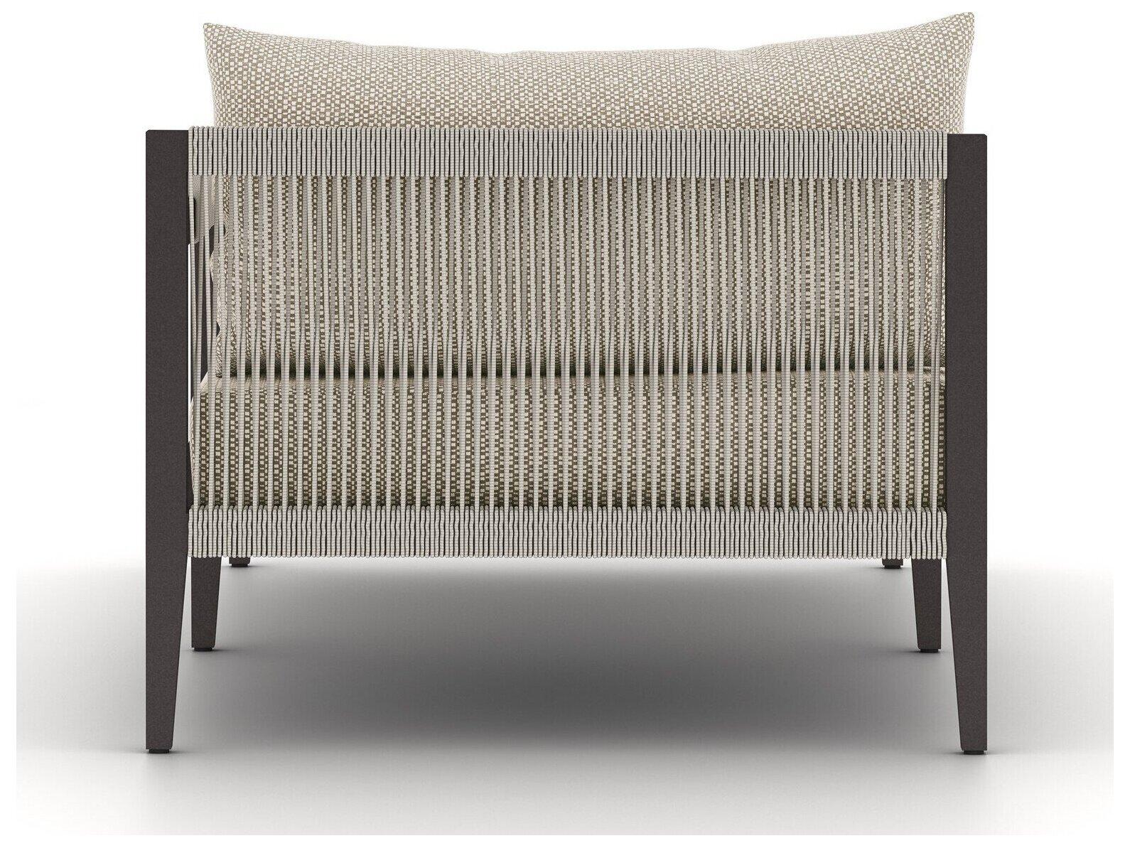 Four Hands Outdoor Solano Faye Sand / Bronze / Ivory Rope Right Arm Facing Chaise Lounge