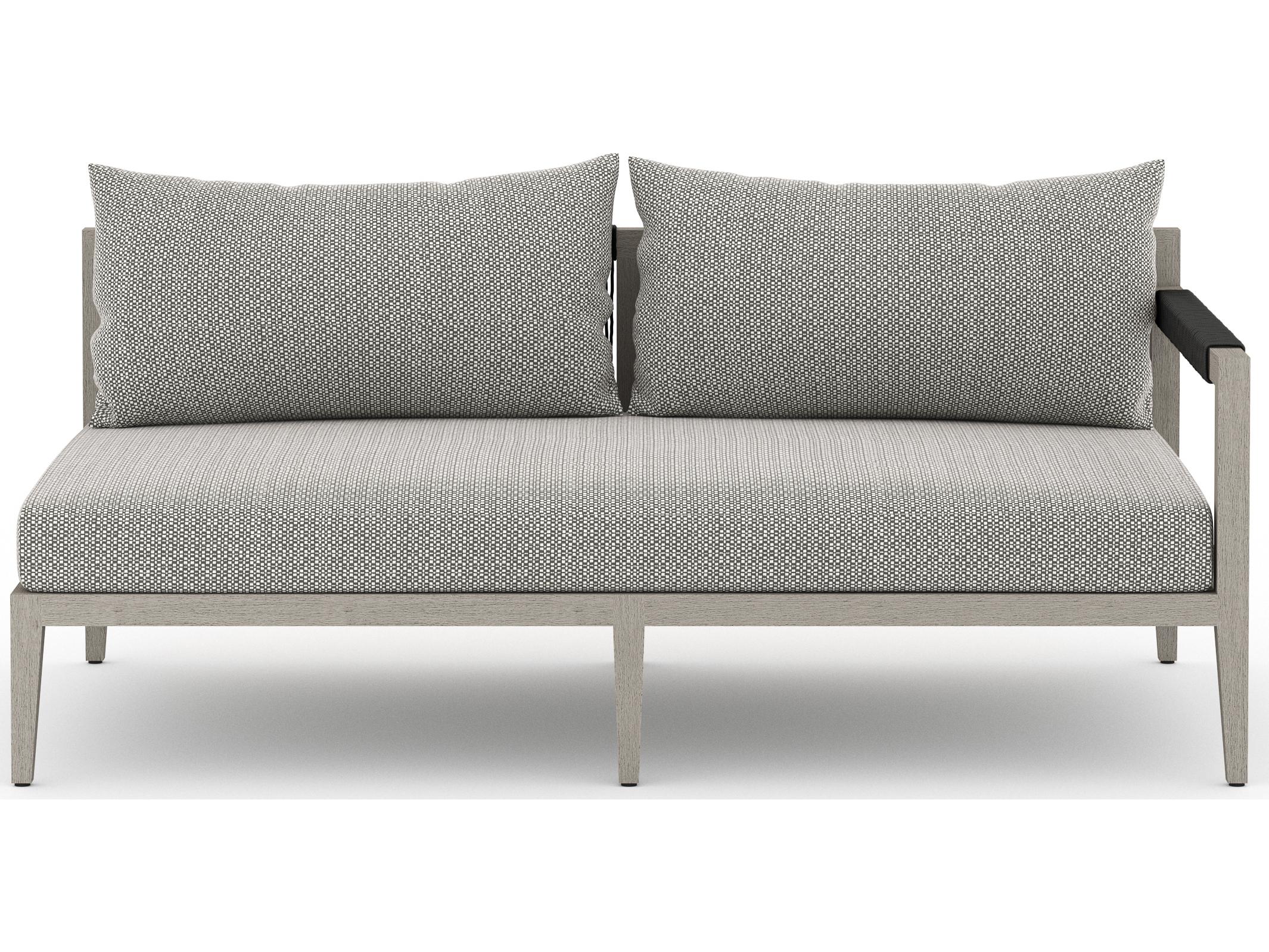 Luxecor Globetrotter Outdoor Faye Ash / Weathered Grey Dark Rope Right Arm Facing Loveseat