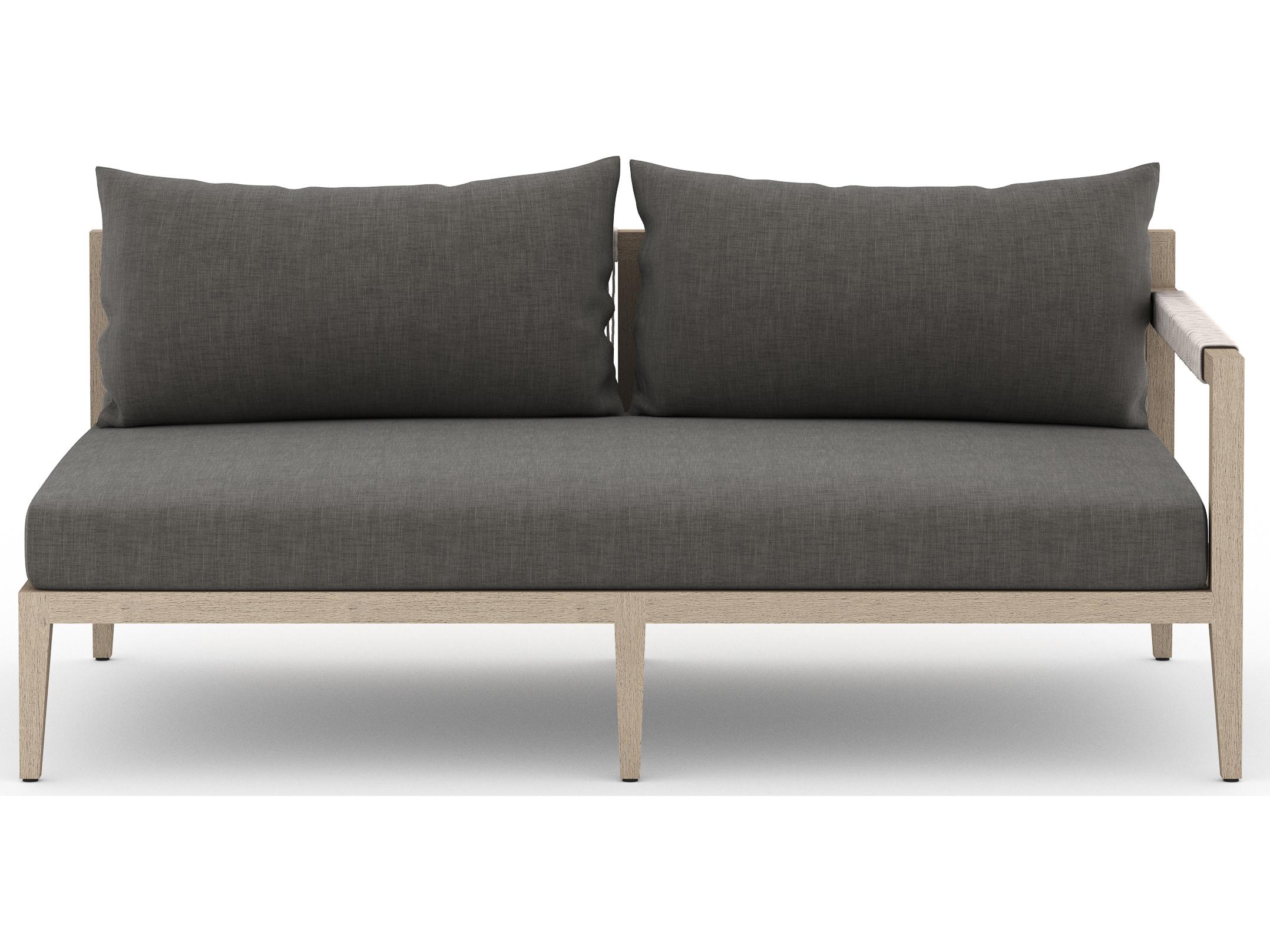 Luxecor Globetrotter Outdoor Charcoal / Natural Grey Rope Right Arm Facing Loveseat