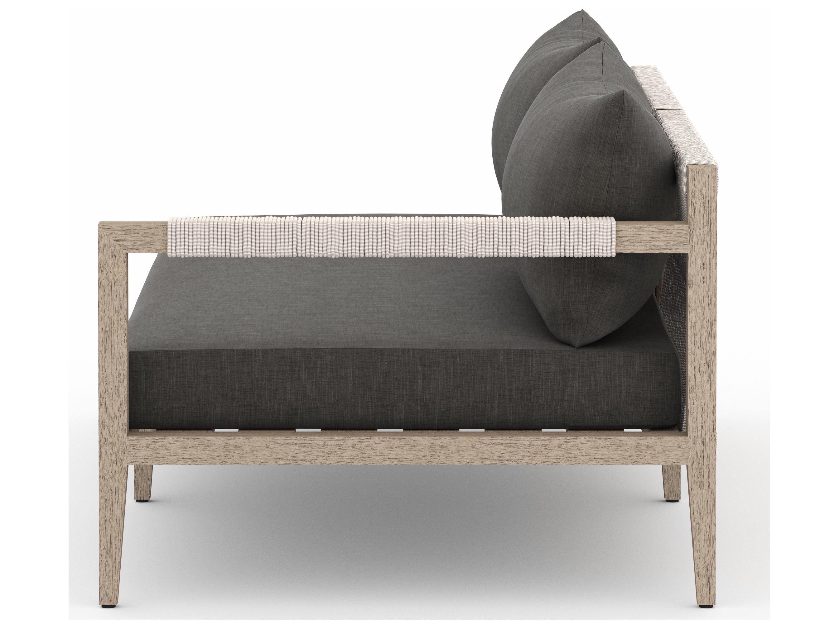 Luxecor Globetrotter Outdoor Charcoal / Natural Grey Rope Right Arm Facing Loveseat