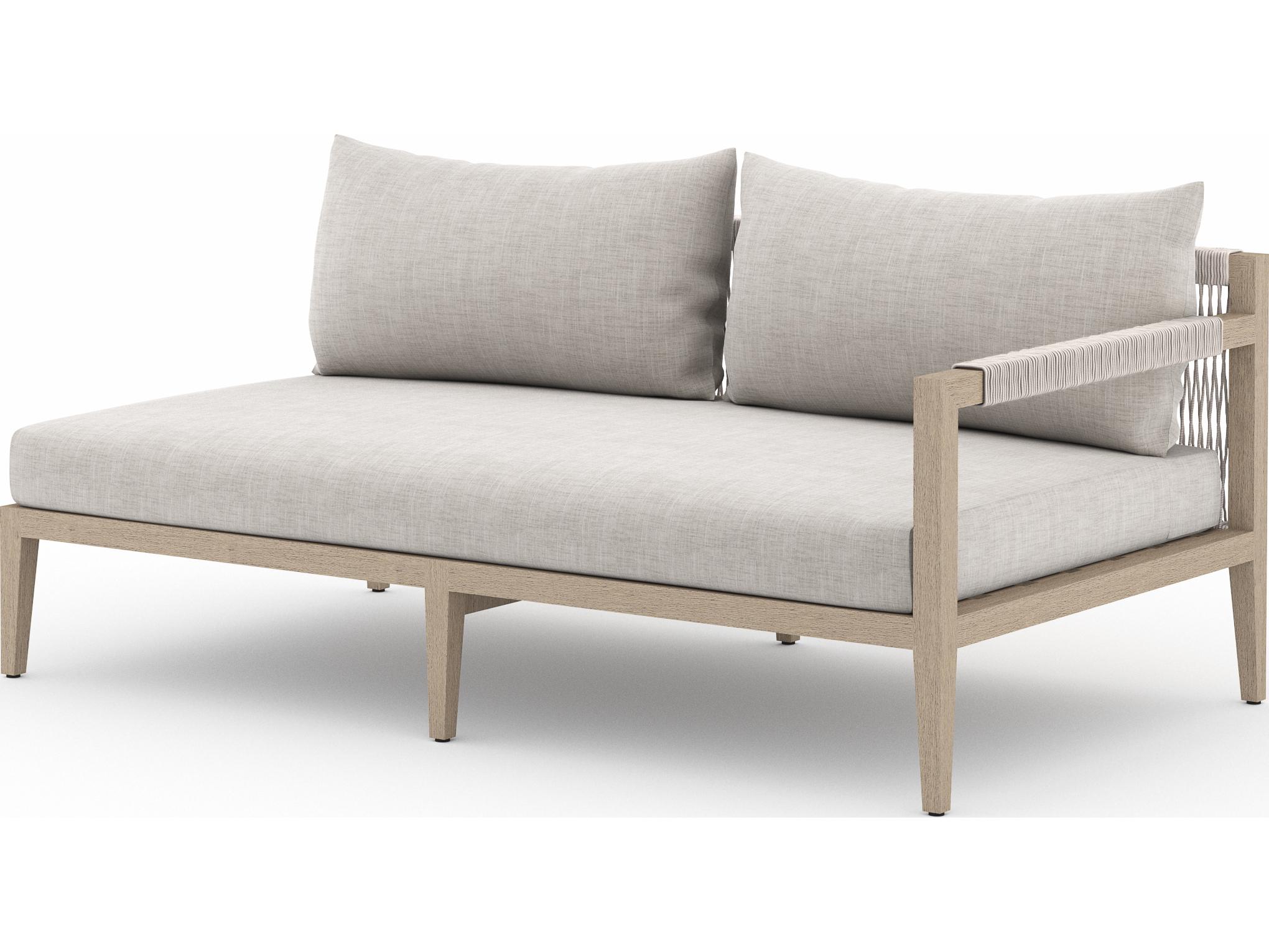 Luxecor Globetrotter Outdoor Stone Grey / Natural Rope Right Arm Facing Loveseat