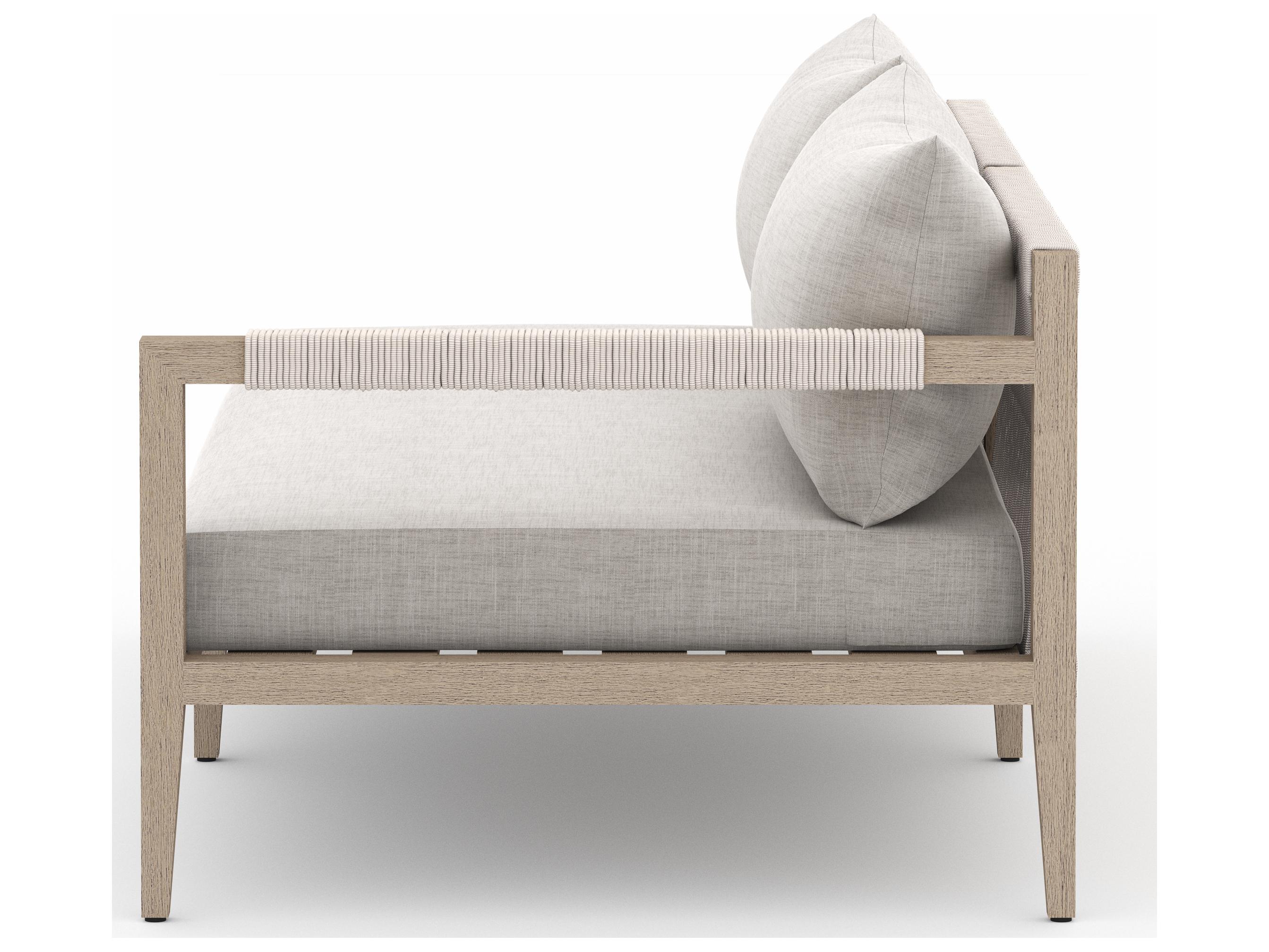 Luxecor Globetrotter Outdoor Stone Grey / Natural Rope Right Arm Facing Loveseat