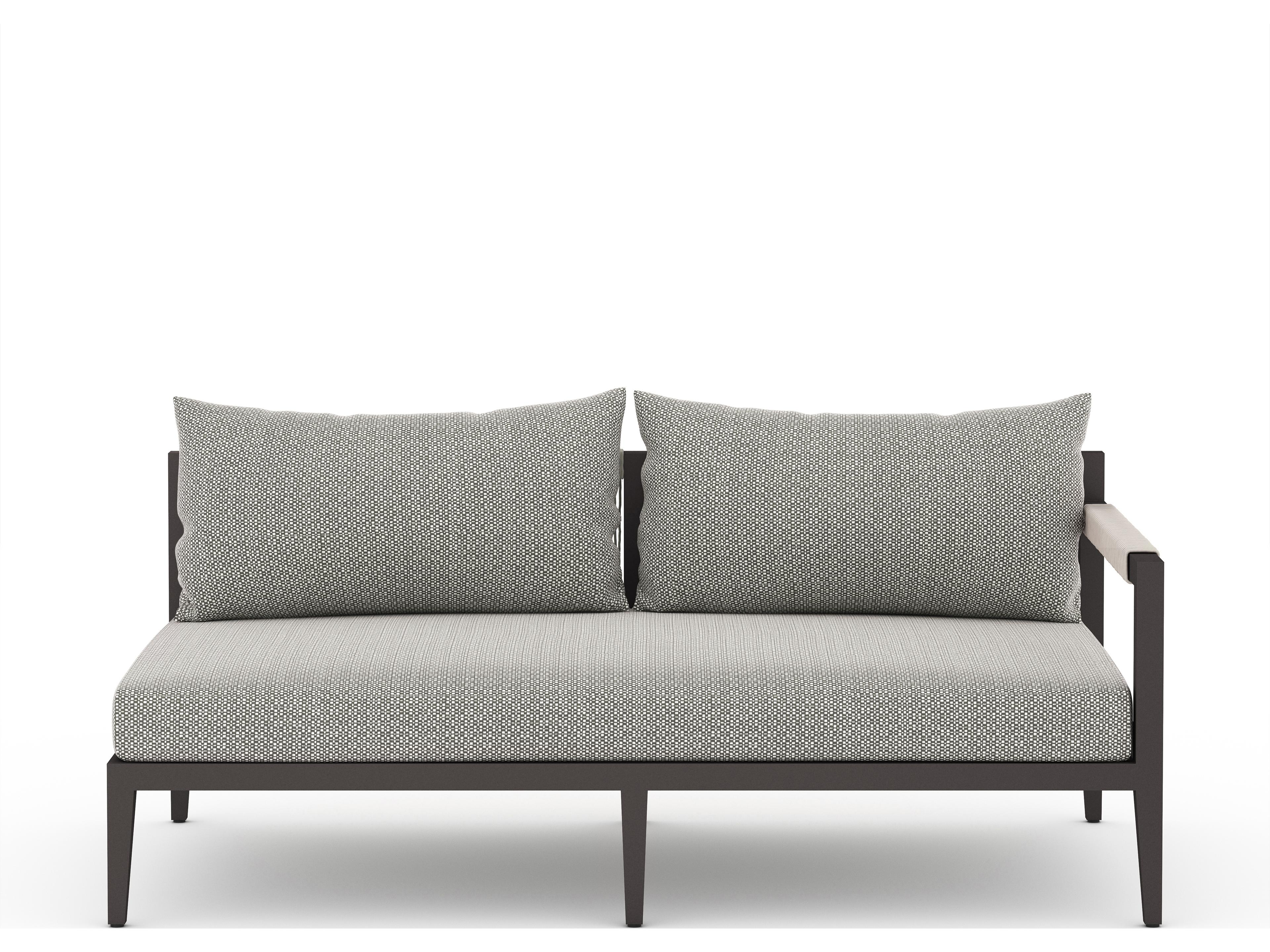 Luxecor Globetrotter Outdoor Faye Ash / Bronze Ivory Rope Right Arm Facing Loveseat