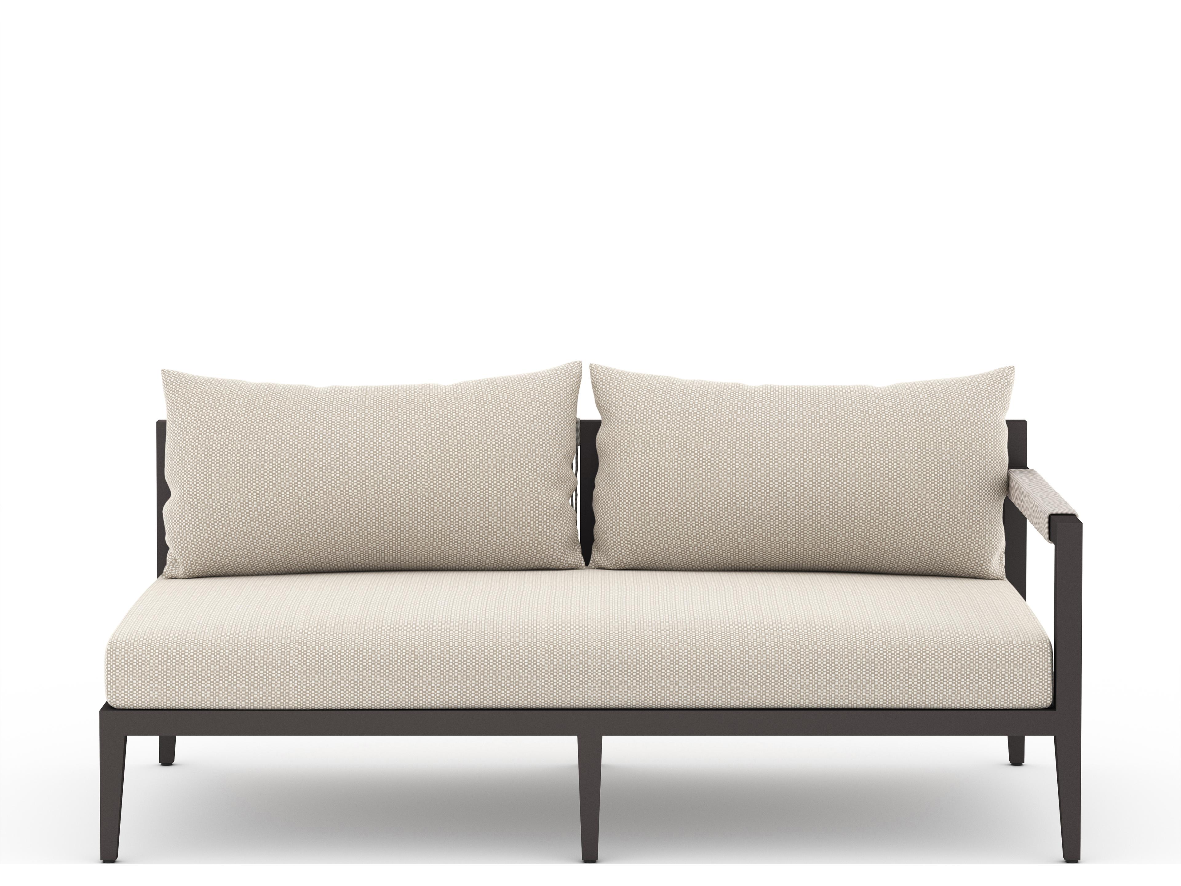 Luxecor Globetrotter Outdoor Faye Sand / Bronze Ivory Rope Right Arm Facing Loveseat