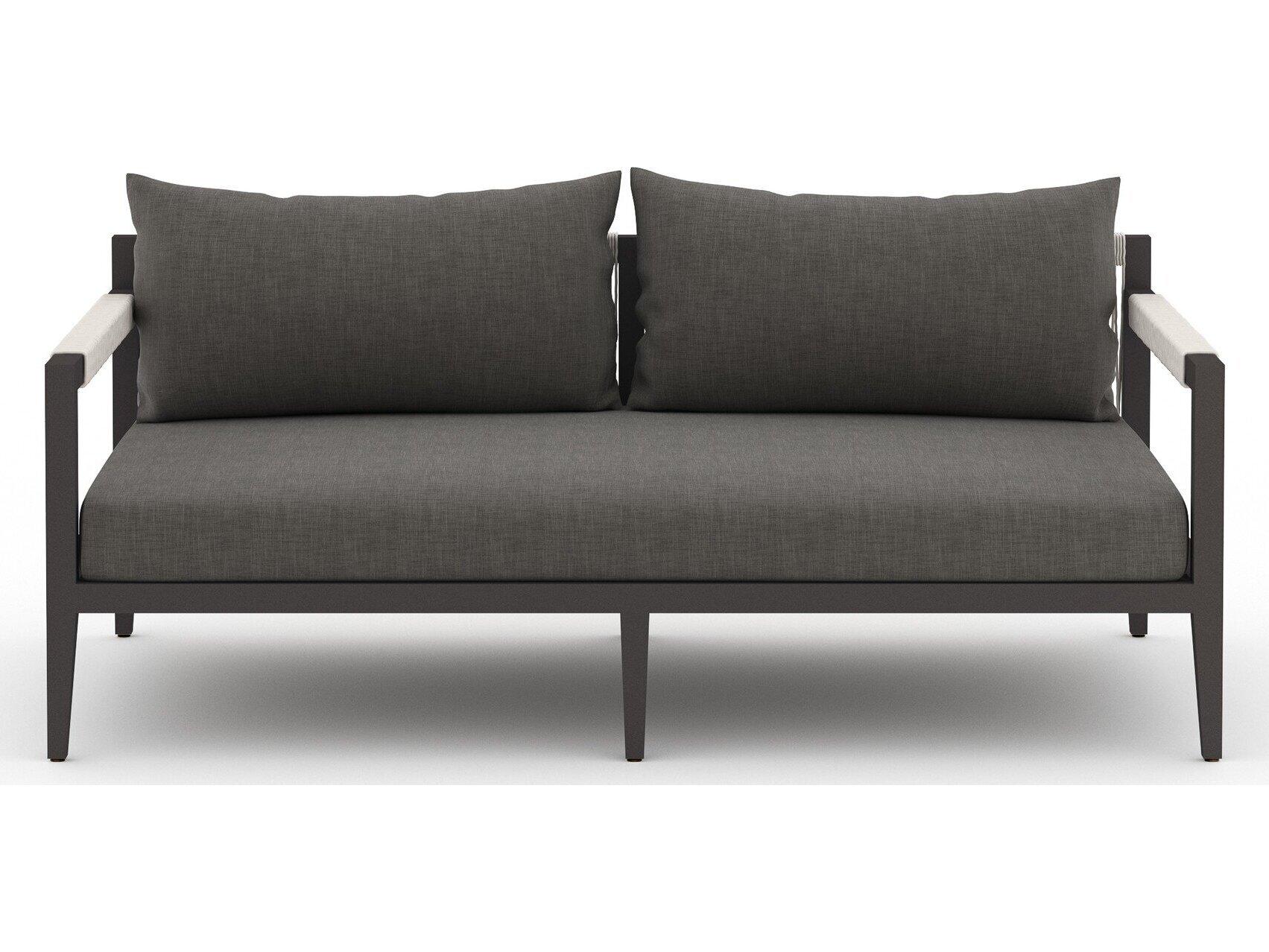 Four Hands Outdoor Solano Charcoal / Bronze / Ivory Rope Loveseat