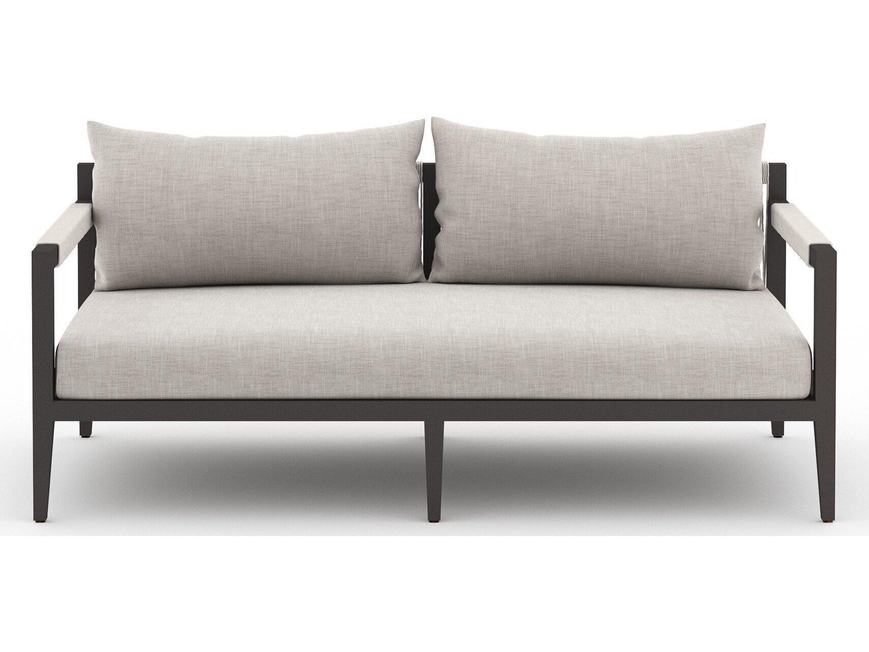 Four Hands Outdoor Solano Stone Grey / Bronze / Ivory Rope Loveseat