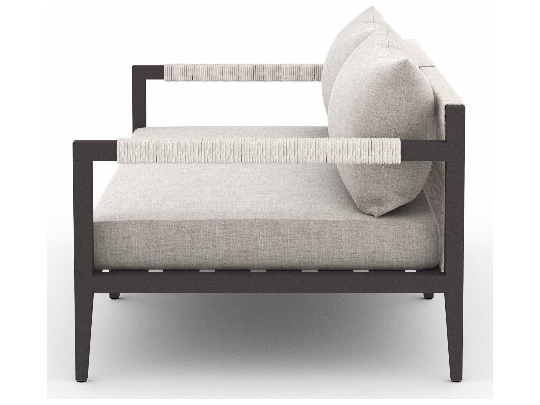 Four Hands Outdoor Solano Stone Grey / Bronze / Ivory Rope Loveseat