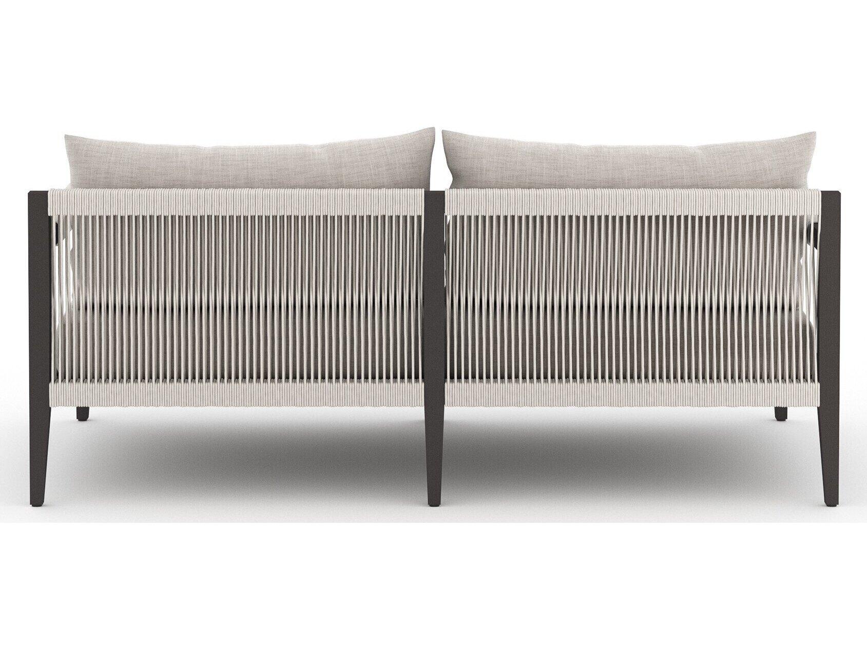 Four Hands Outdoor Solano Stone Grey / Bronze / Ivory Rope Loveseat