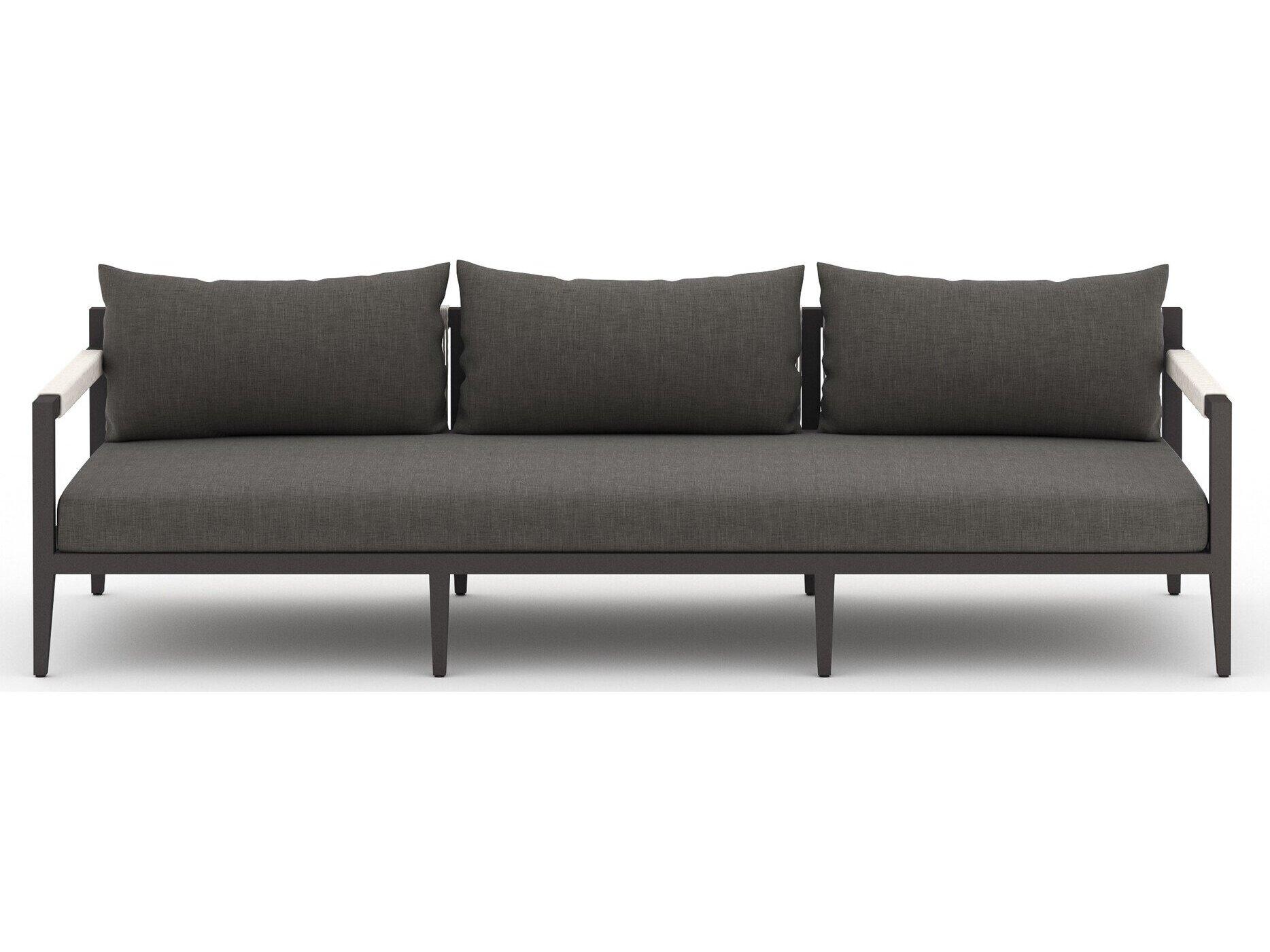 Four Hands Outdoor Solano Charcoal / Bronze / Ivory Rope Sofa