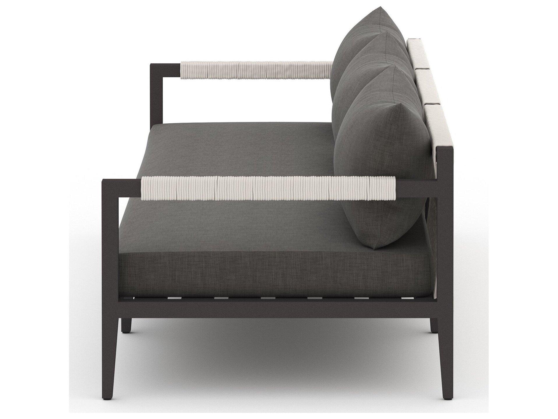 Four Hands Outdoor Solano Charcoal / Bronze / Ivory Rope Sofa