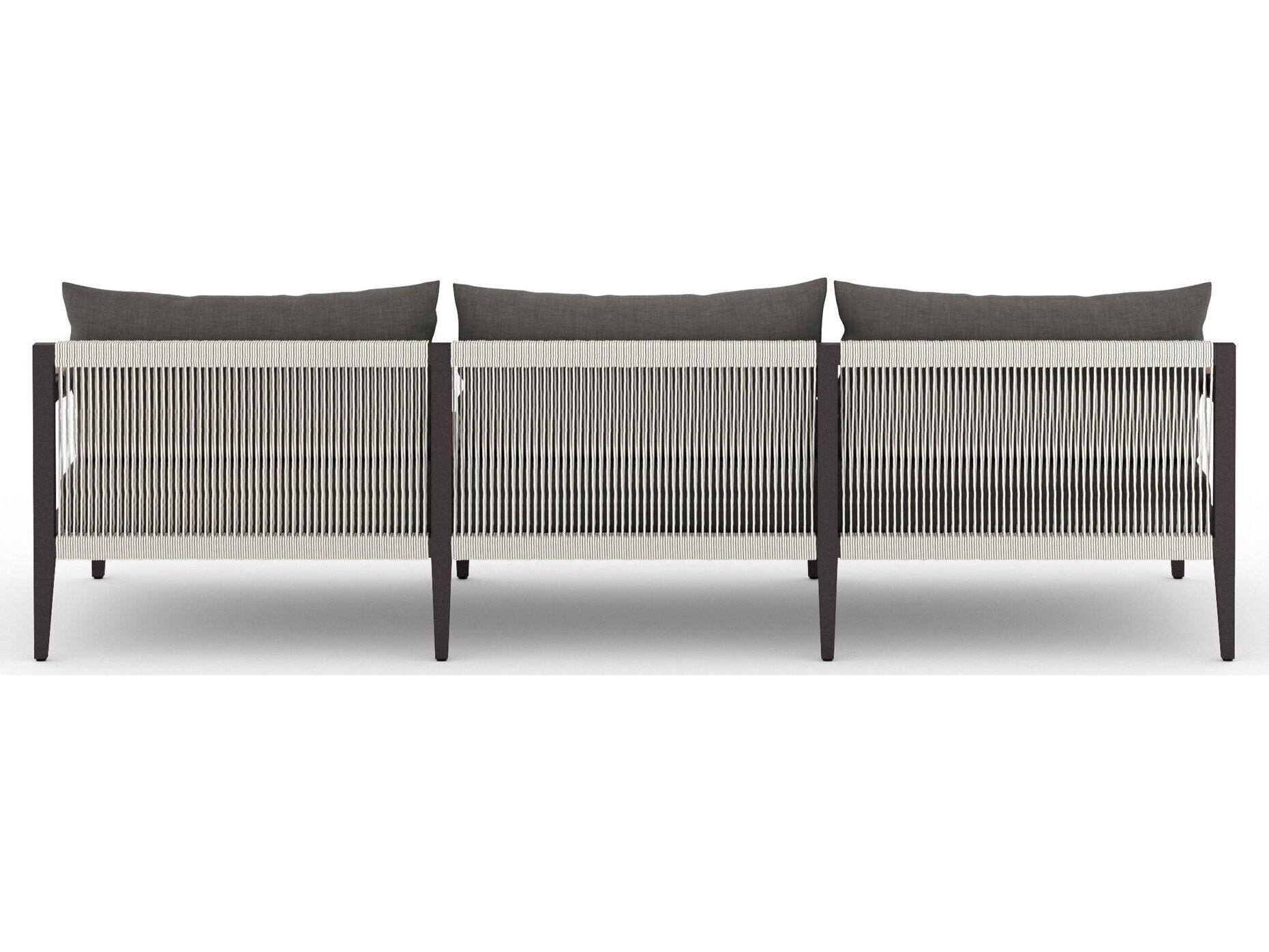 Four Hands Outdoor Solano Charcoal / Bronze / Ivory Rope Sofa