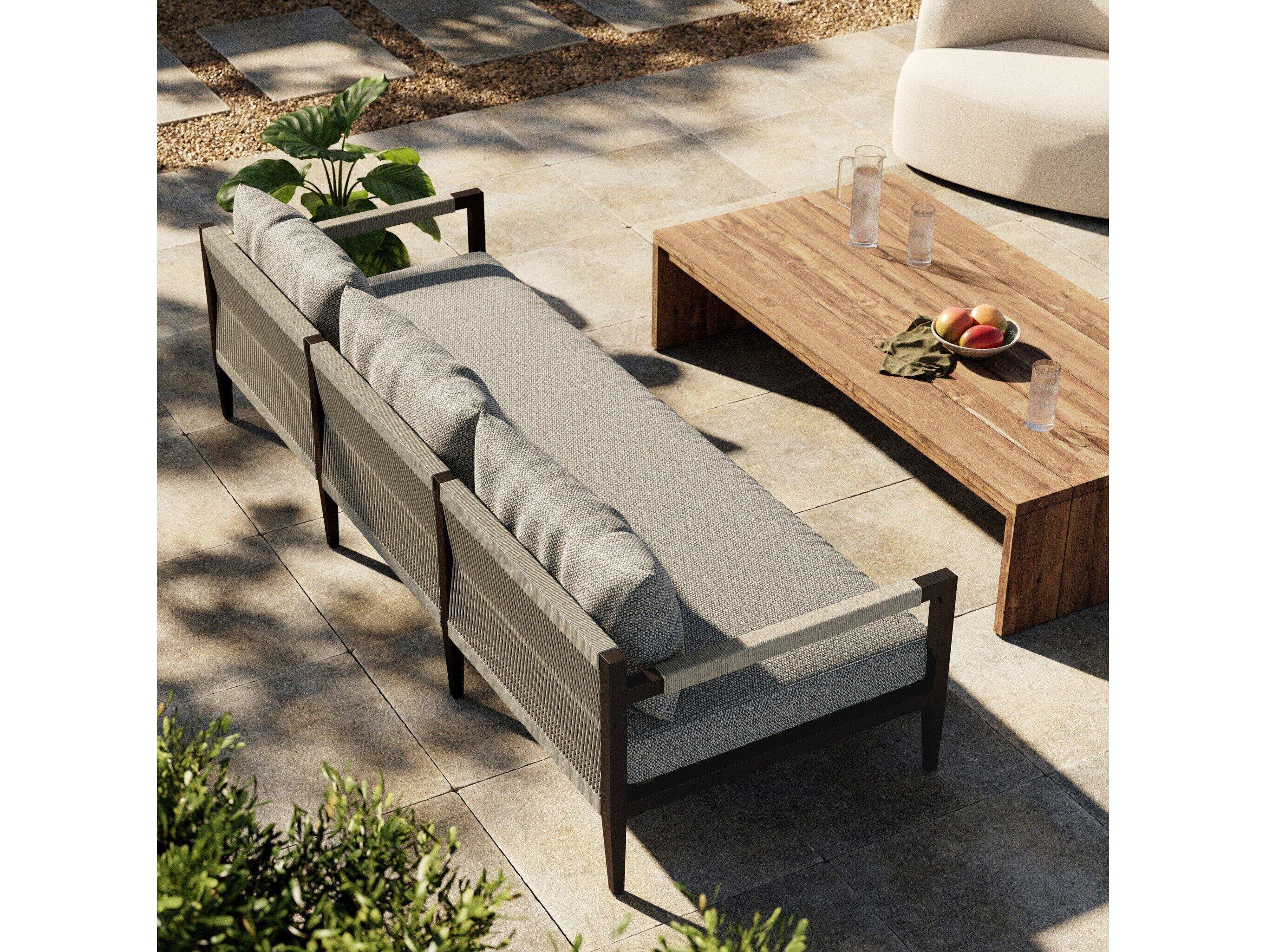Four Hands Outdoor Solano Faye Ash / Bronze / Ivory Rope Sofa