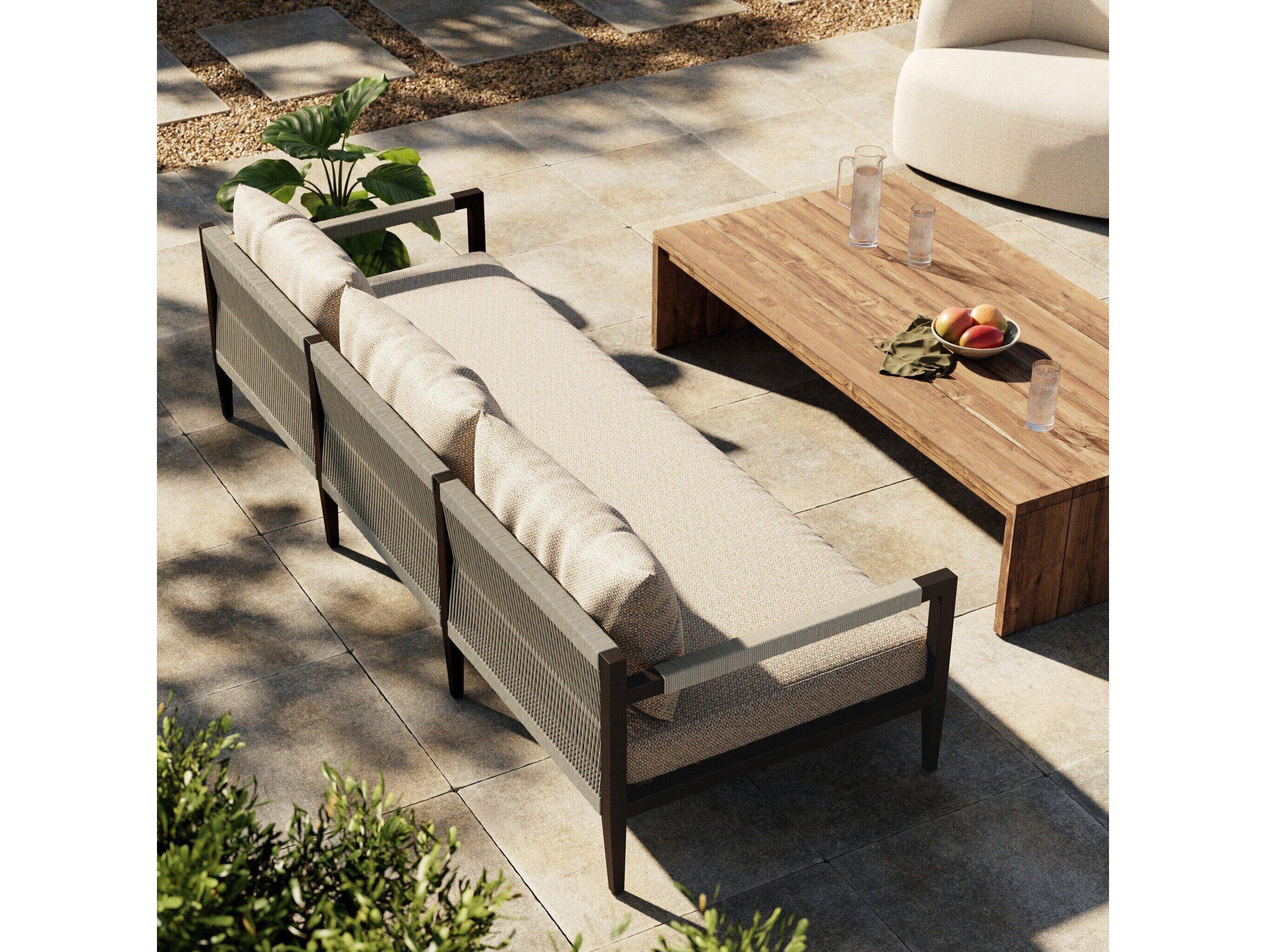 Four Hands Outdoor Solano Faye Sand / Bronze / Ivory Rope Sofa
