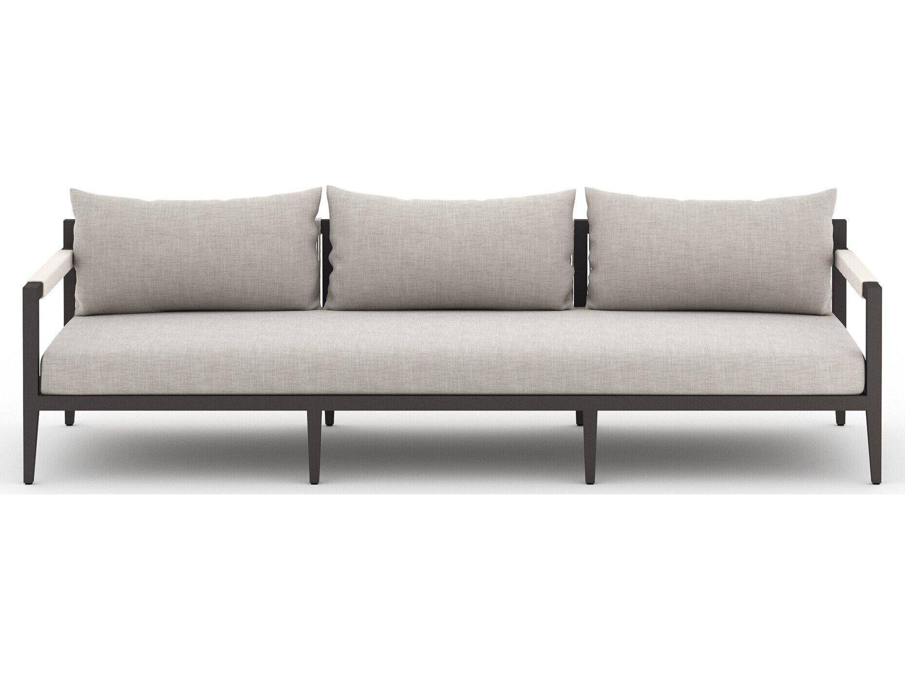 Four Hands Outdoor Solano Stone Grey / Bronze / Ivory Rope Sofa