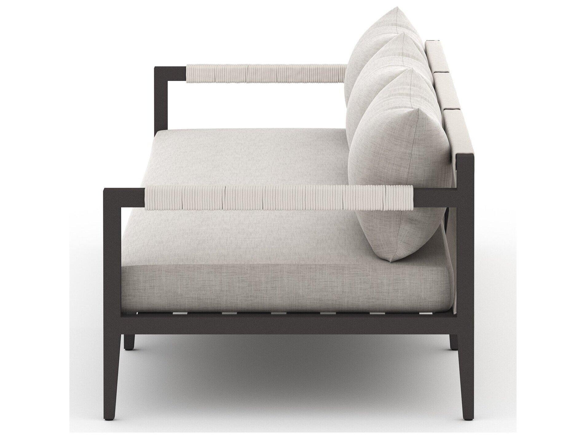 Four Hands Outdoor Solano Stone Grey / Bronze / Ivory Rope Sofa