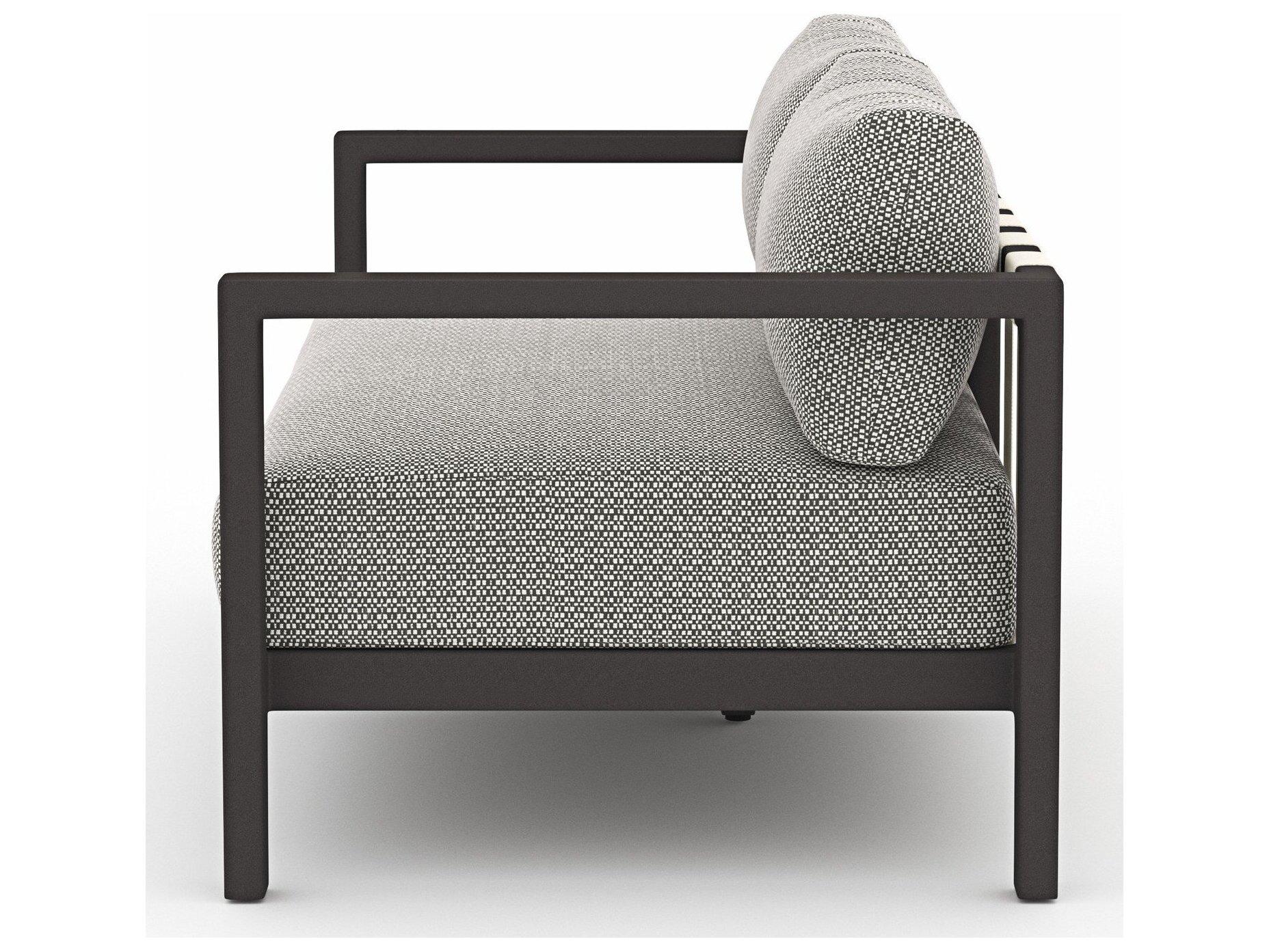 Luxecor Globetrotter Outdoor Bronze Aluminum / Ivory Rope Loveseat with Faye Ash Cushion