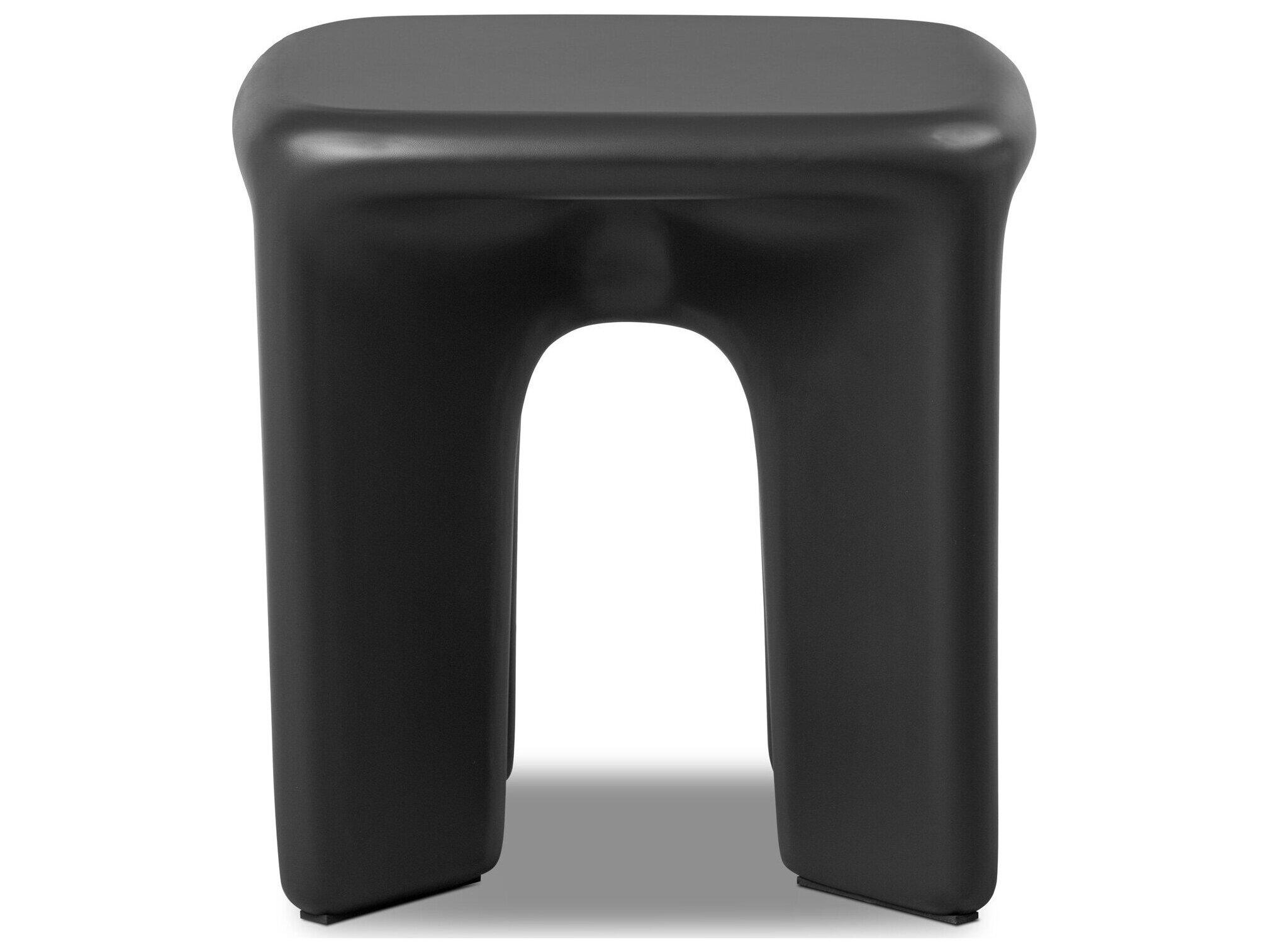Four Hands Outdoor Thayer Black Concrete Square End Table