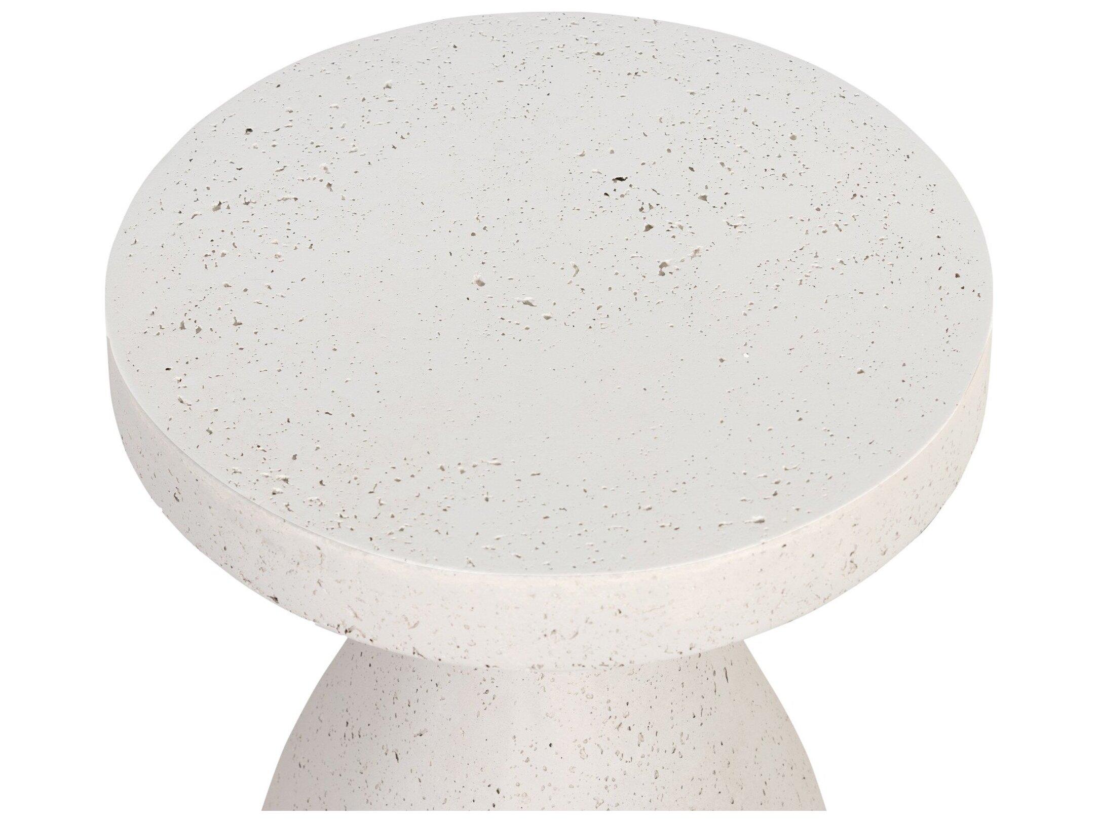 Four Hands Outdoor Constantine Textured Grey Concrete Round End Table