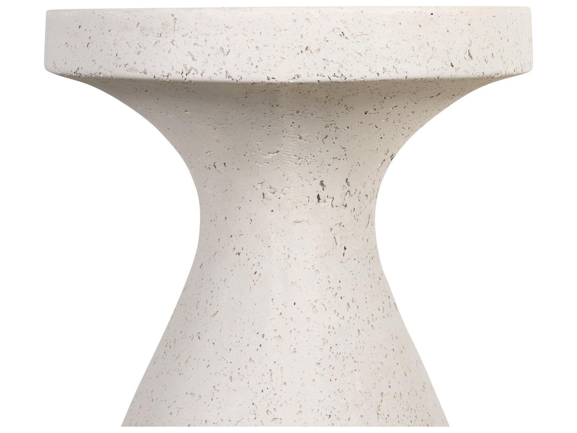 Four Hands Outdoor Constantine Textured Grey Concrete Round End Table