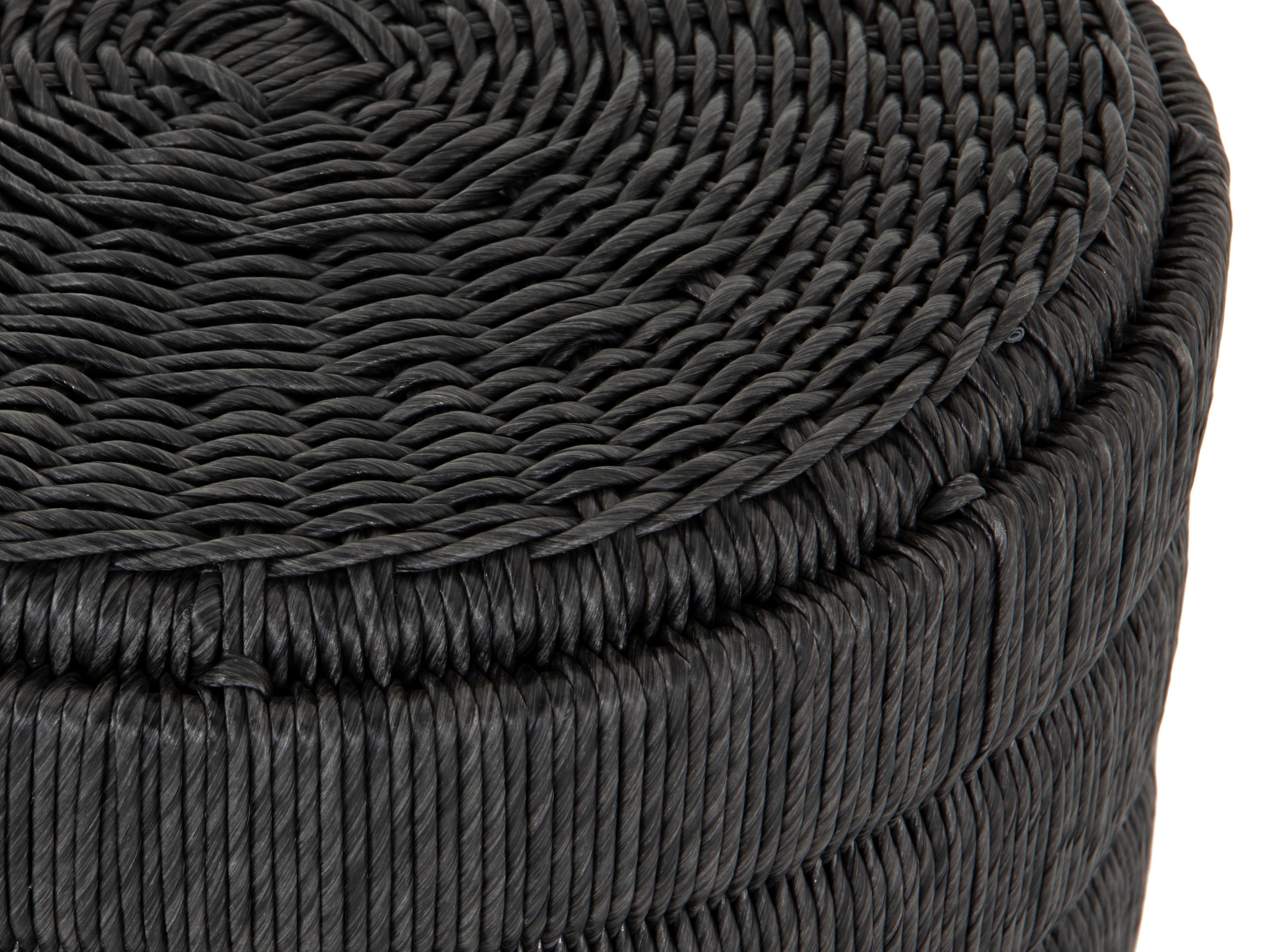 Four Hands Outdoor Grass Roots Vintage Coal Resin Round End Table