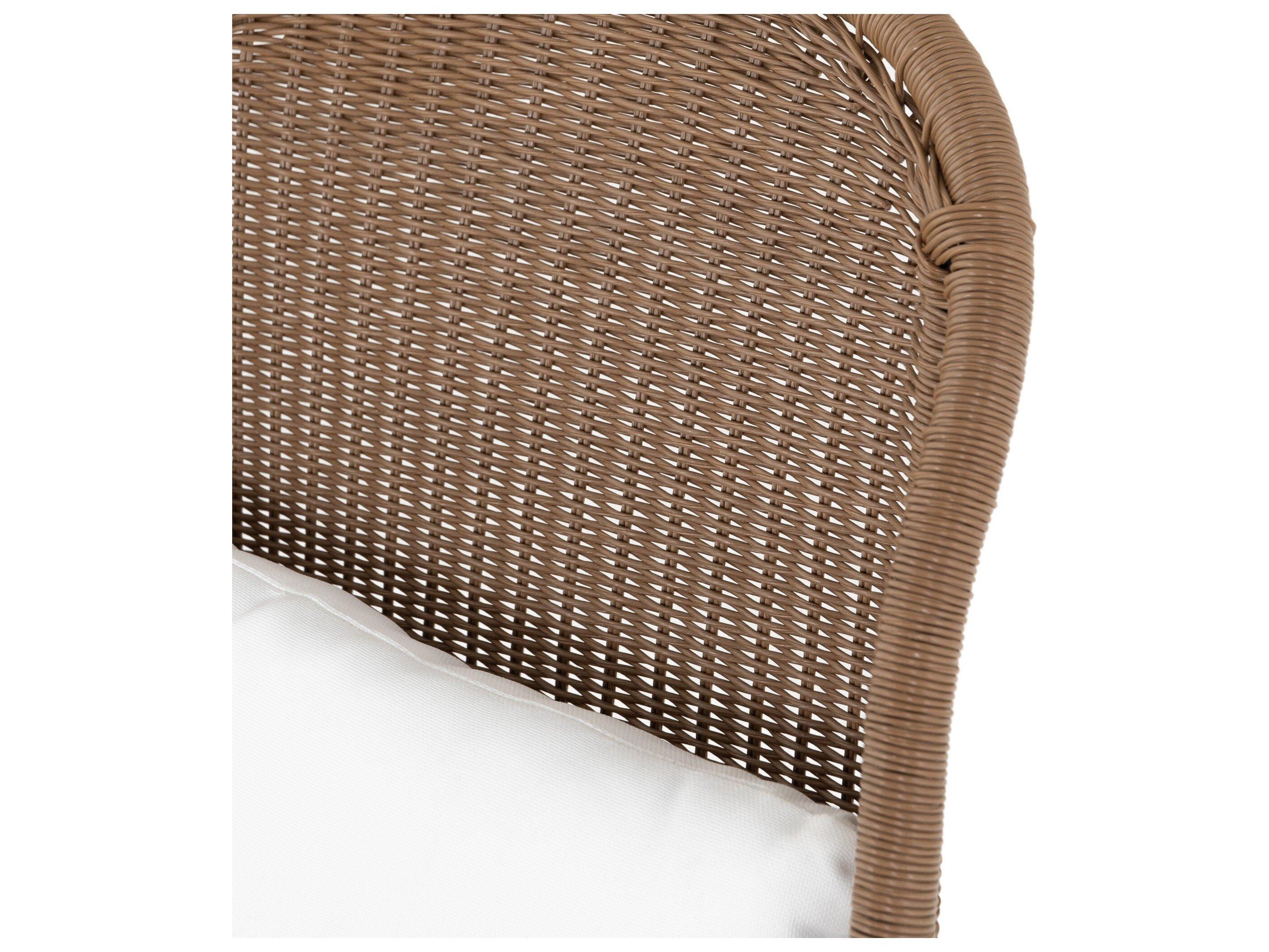 Luxecor Globetrotter Outdoor Charcoal Iron / Natural Fawn Polypropylene Dining Chair with Stinson White Cushion